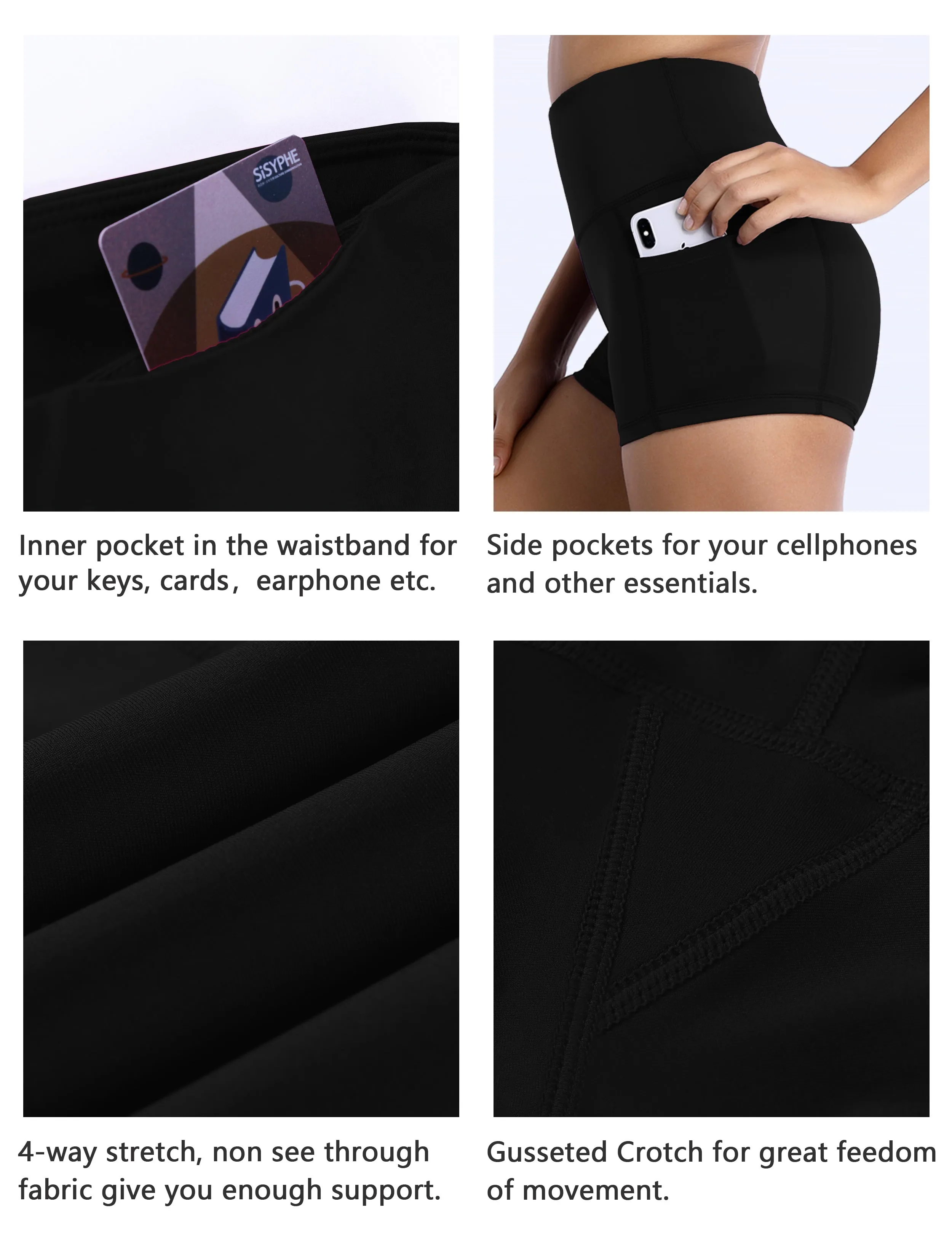 2.5" Side Pockets Golf Shorts black_Golf