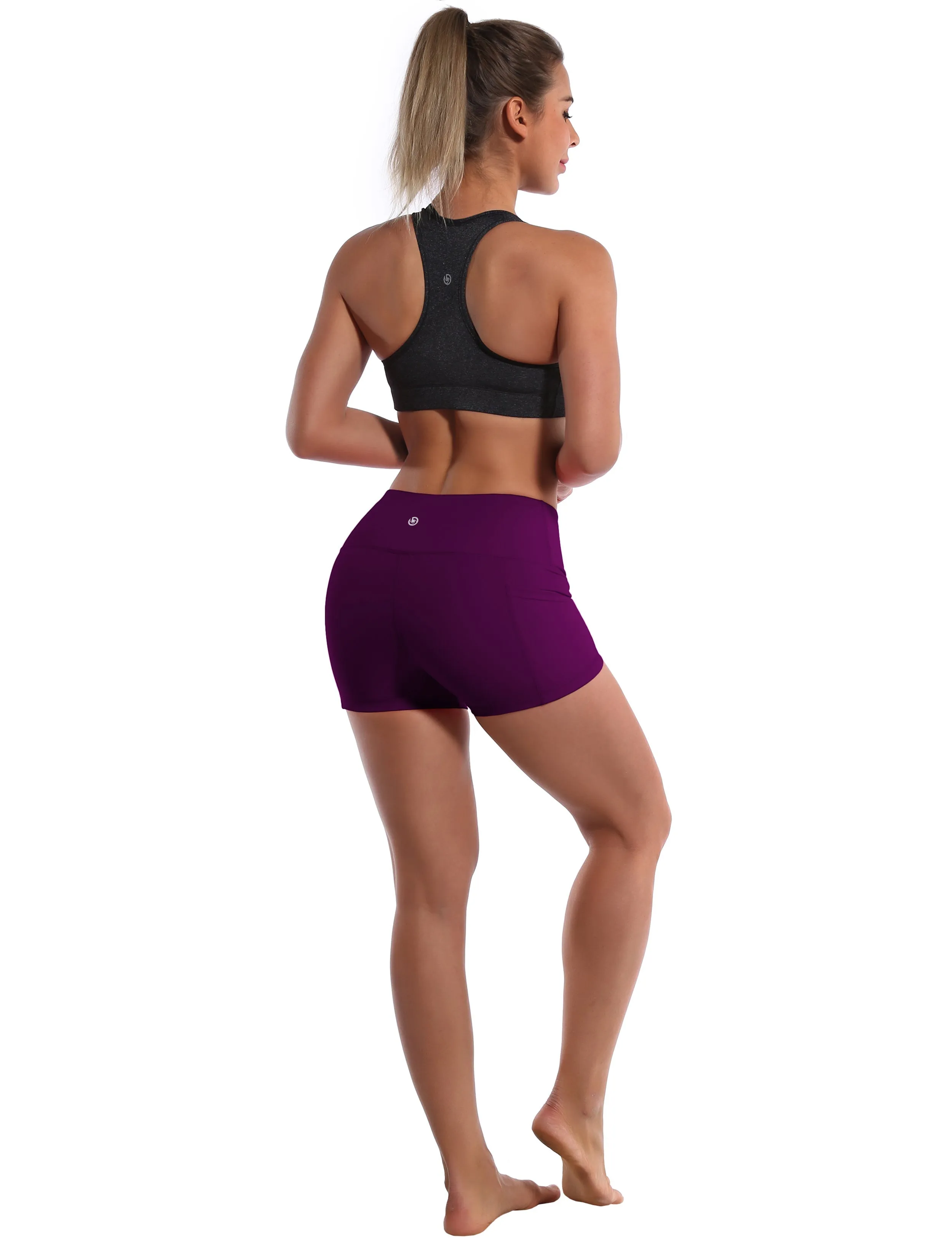 2.5" Side Pockets Plus Size Shorts plum_Plus Size