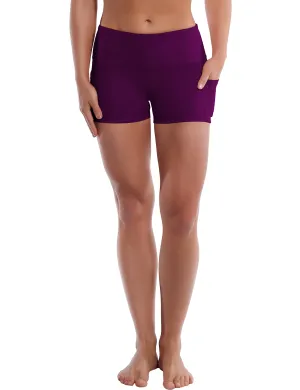 2.5" Side Pockets Plus Size Shorts plum_Plus Size