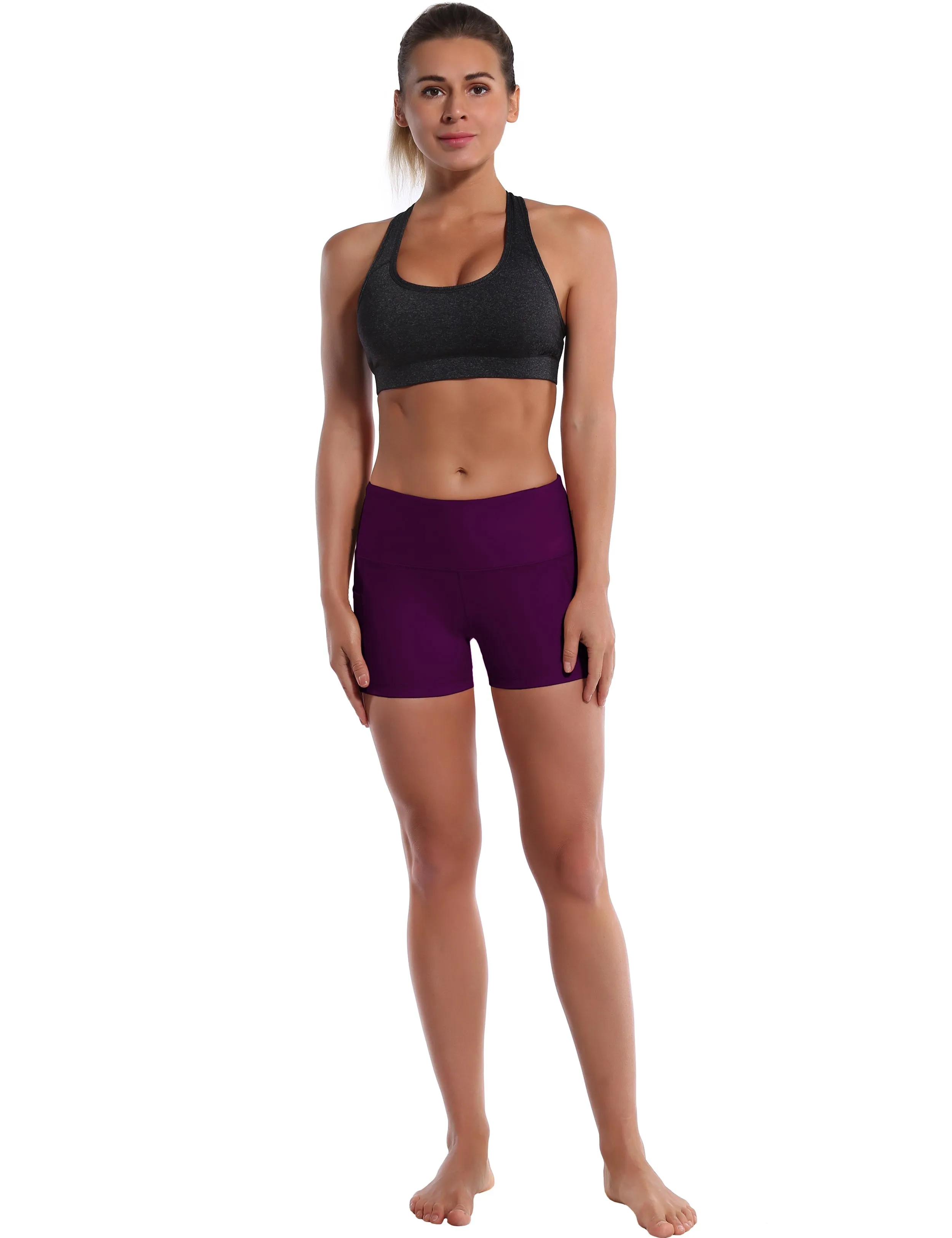 2.5" Side Pockets Plus Size Shorts plum_Plus Size