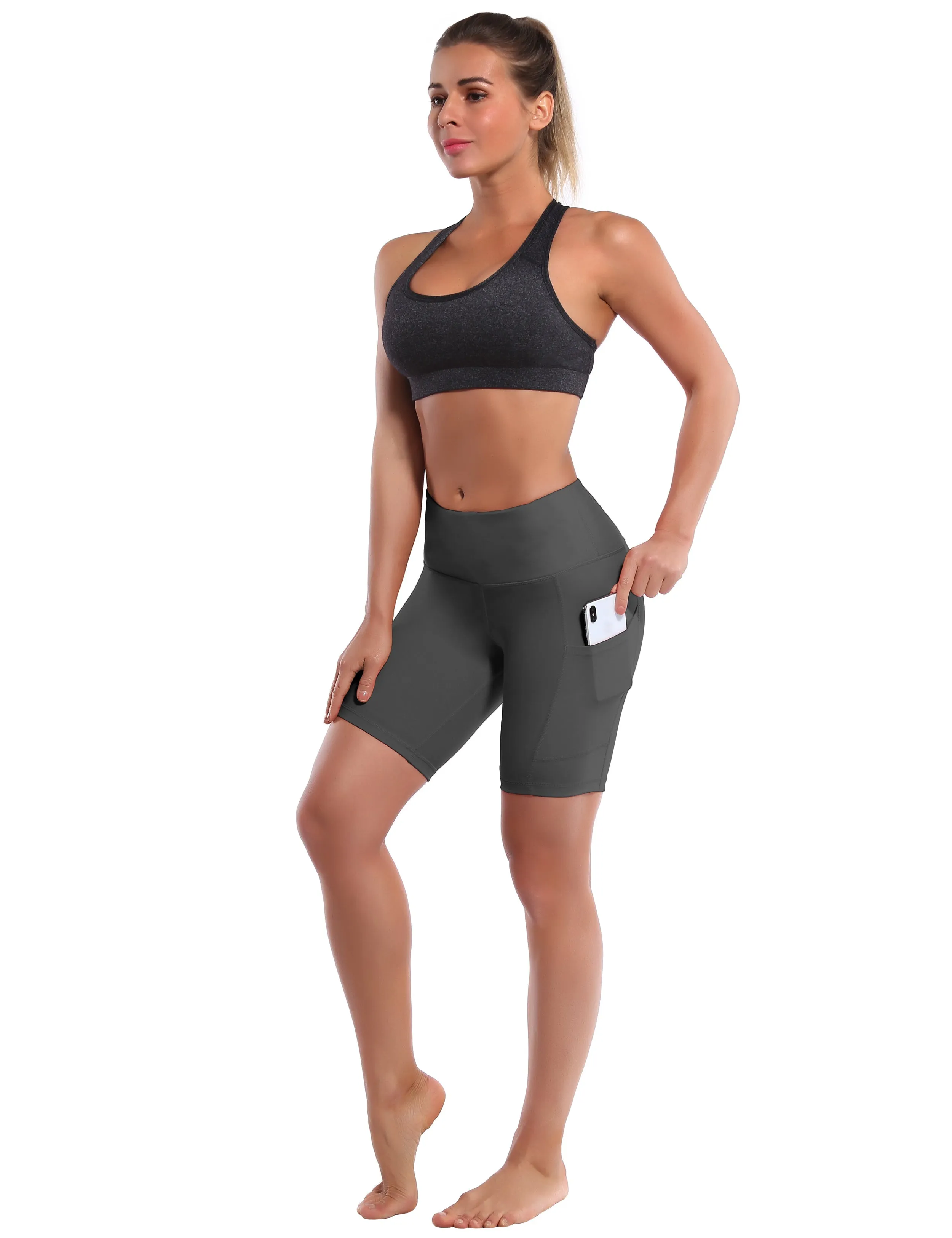 8" Side Pockets Gym Shorts shadowcharcoal_Gym