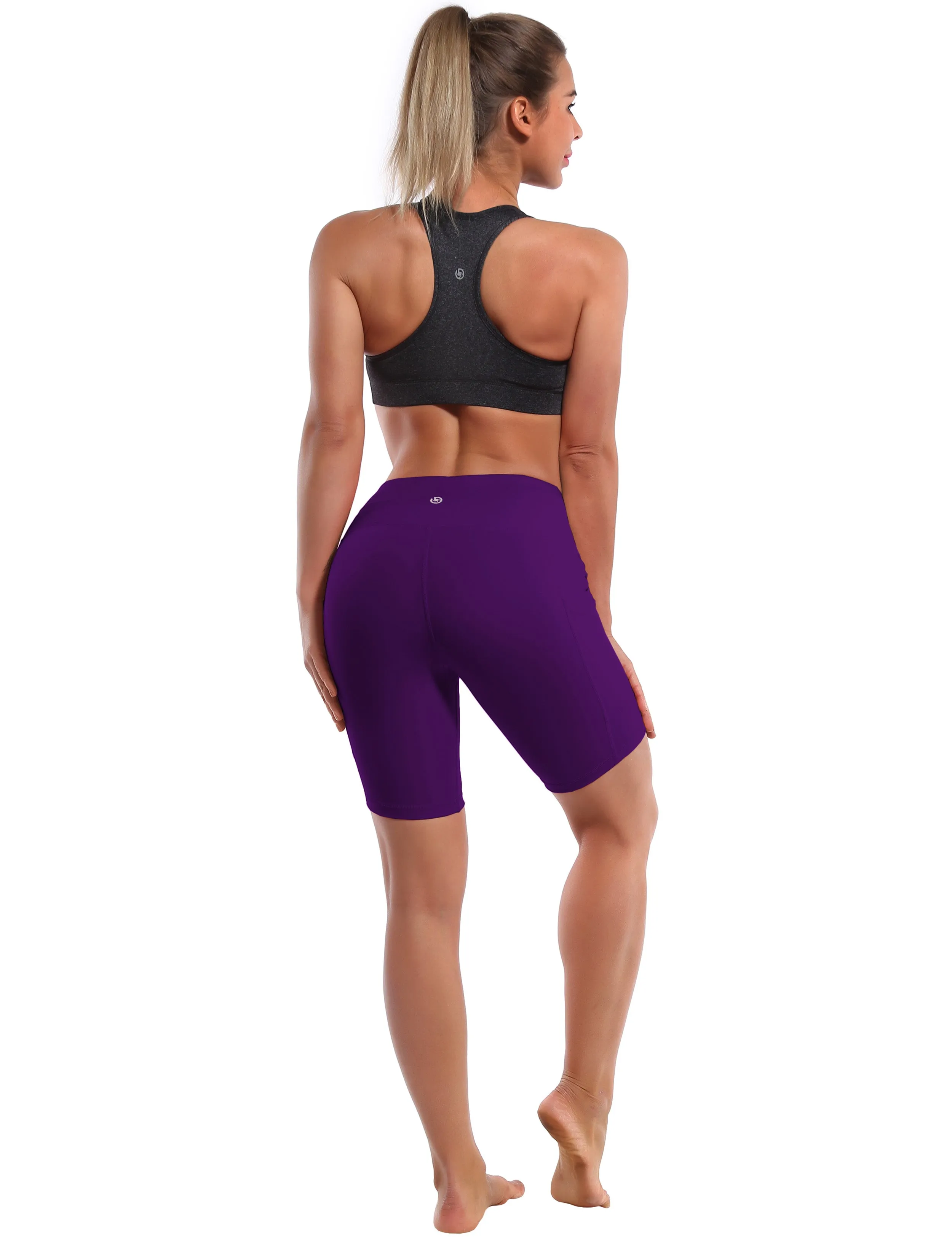 8" Side Pockets yogastudio Shorts eggplantpurple_yogastudio