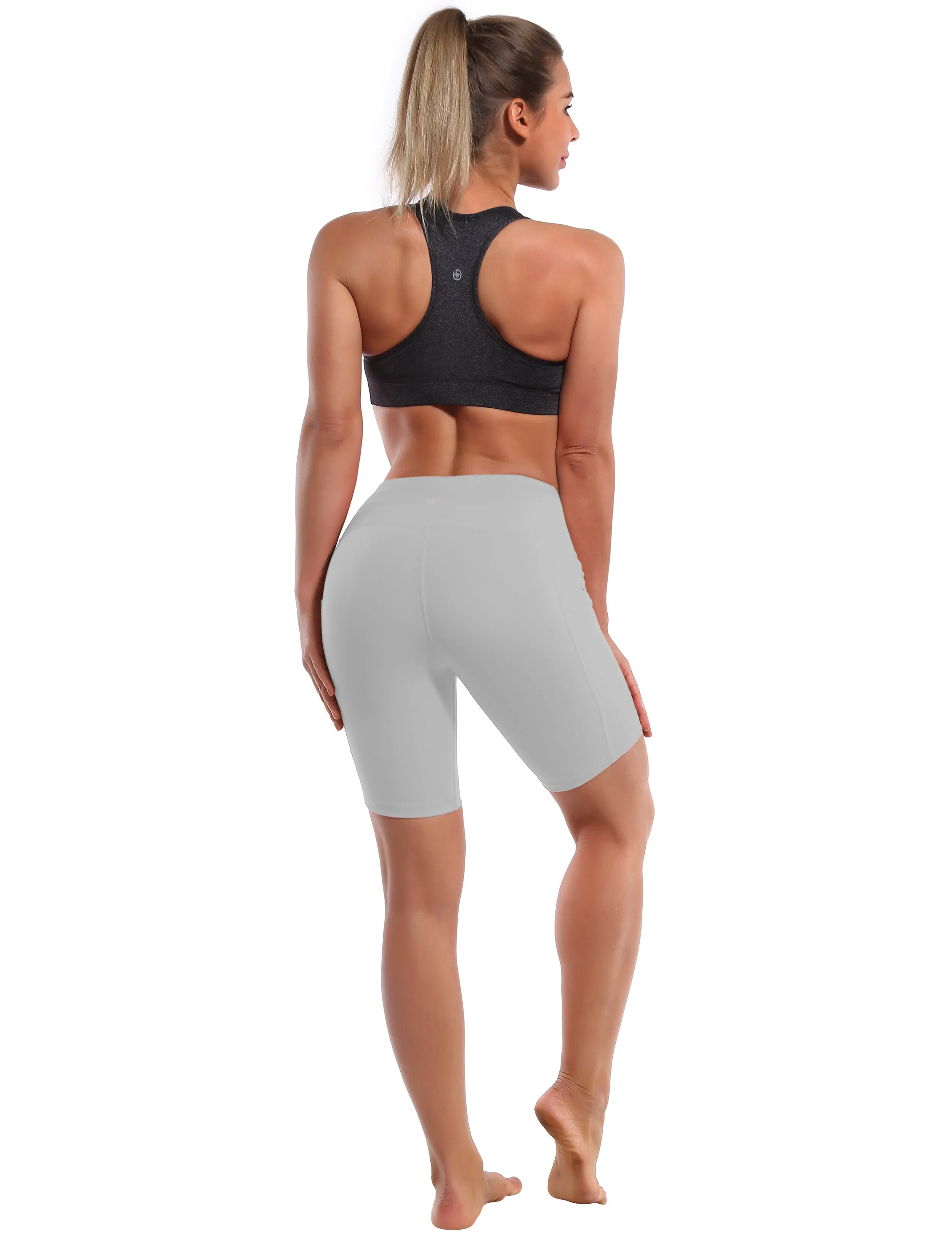 8" Side Pockets yogastudio Shorts lightgray_yogastudio