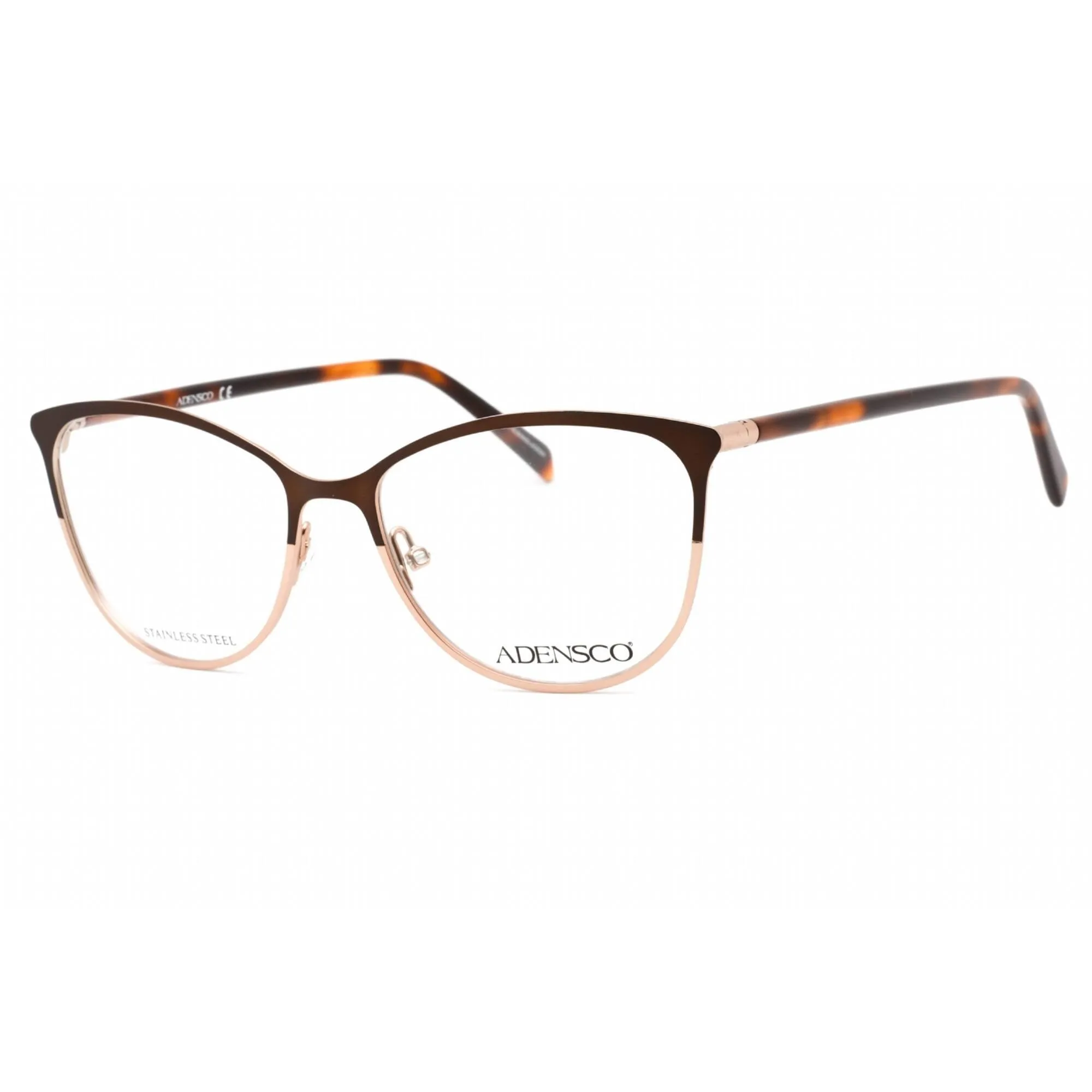 Adensco Women's Eyeglasses - Clear Demo Lens Brown Gold Cat Eye Frame | AD 240 0FG4 00