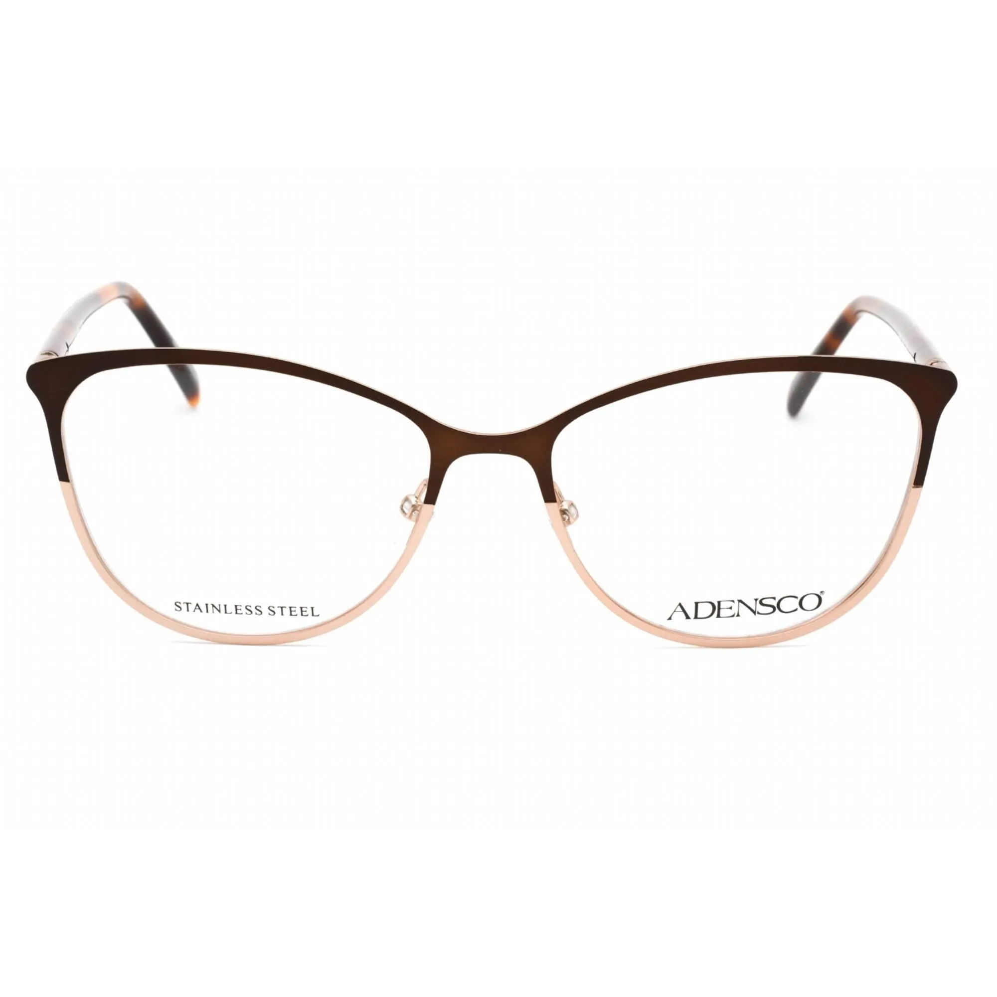 Adensco Women's Eyeglasses - Clear Demo Lens Brown Gold Cat Eye Frame | AD 240 0FG4 00