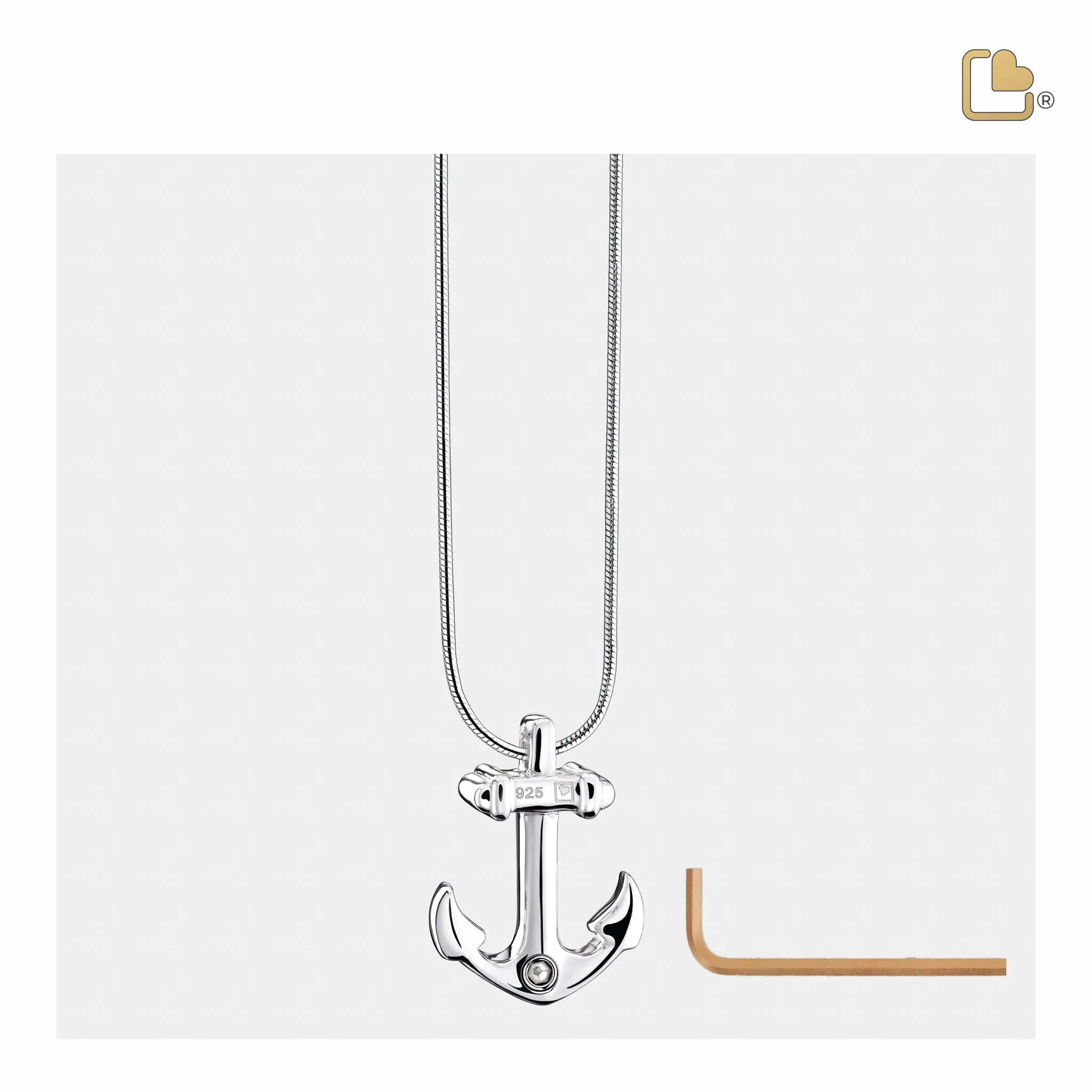 Anchor Sterling Silver Cremation Pendant  - COMFORT by LoveUrns