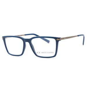 Armani Exchange Women's Eyeglasses - Blue Square Frame Clear Demo Lens | 0AX3077 8212