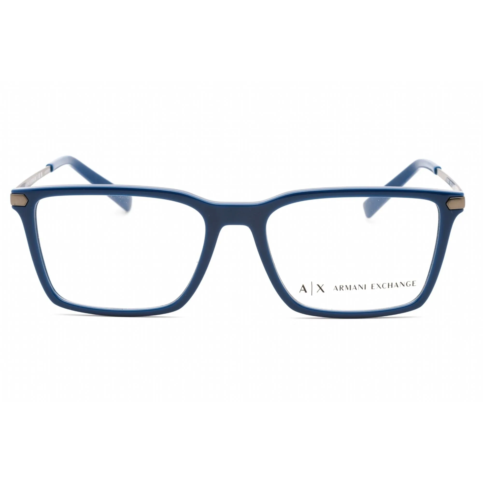 Armani Exchange Women's Eyeglasses - Blue Square Frame Clear Demo Lens | 0AX3077 8212