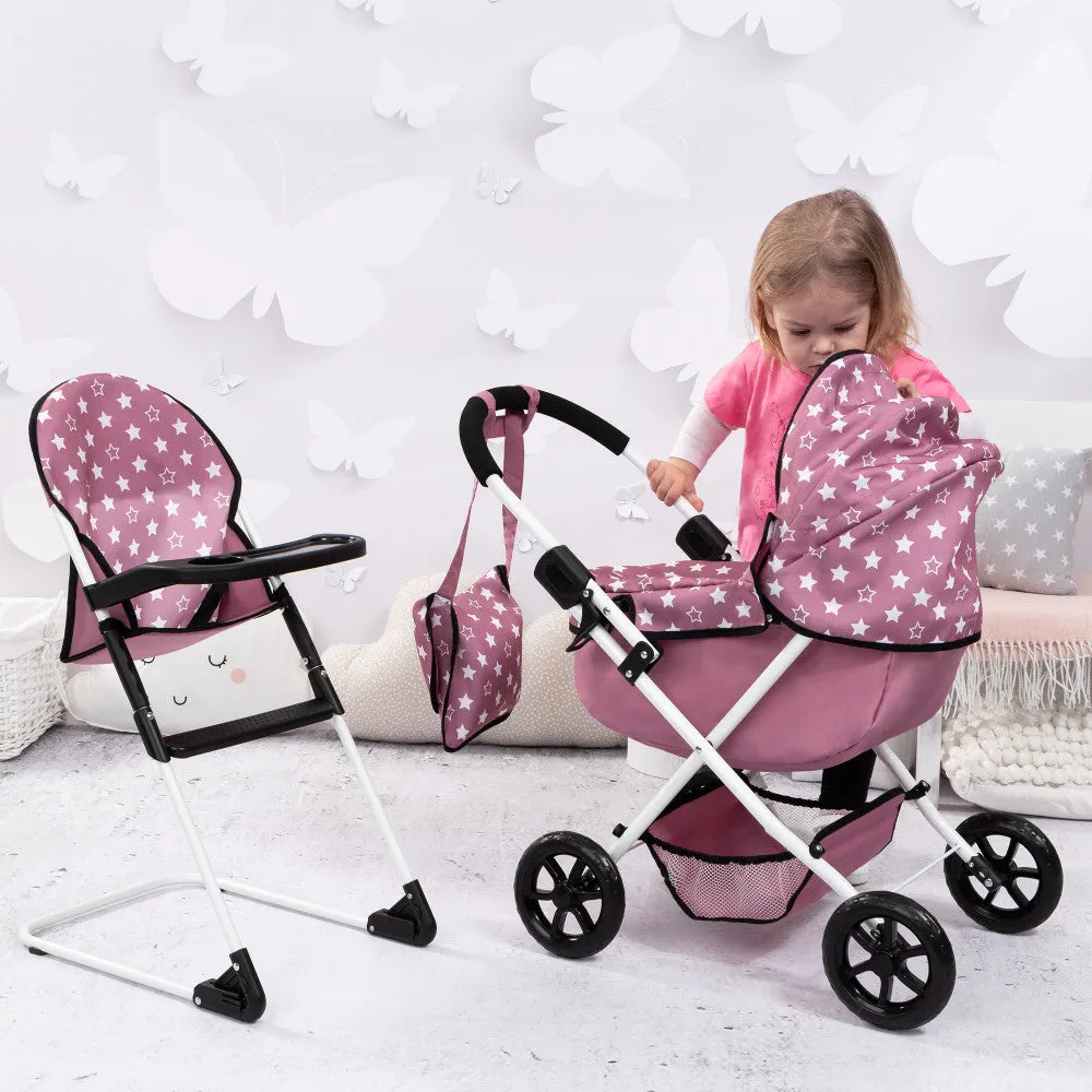 Bayer Design Cozy 3-Piece Dolls Playset - Pink, White, Stars