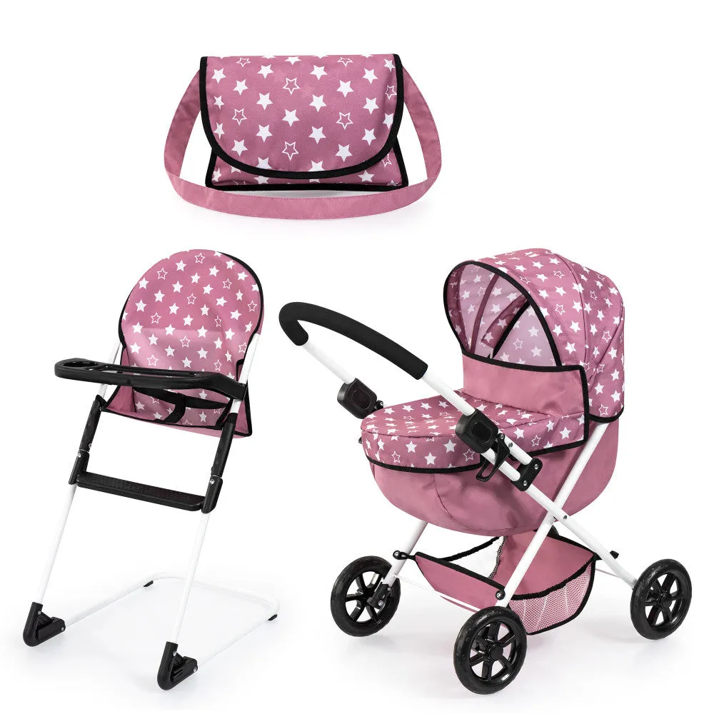 Bayer Design Cozy 3-Piece Dolls Playset - Pink, White, Stars