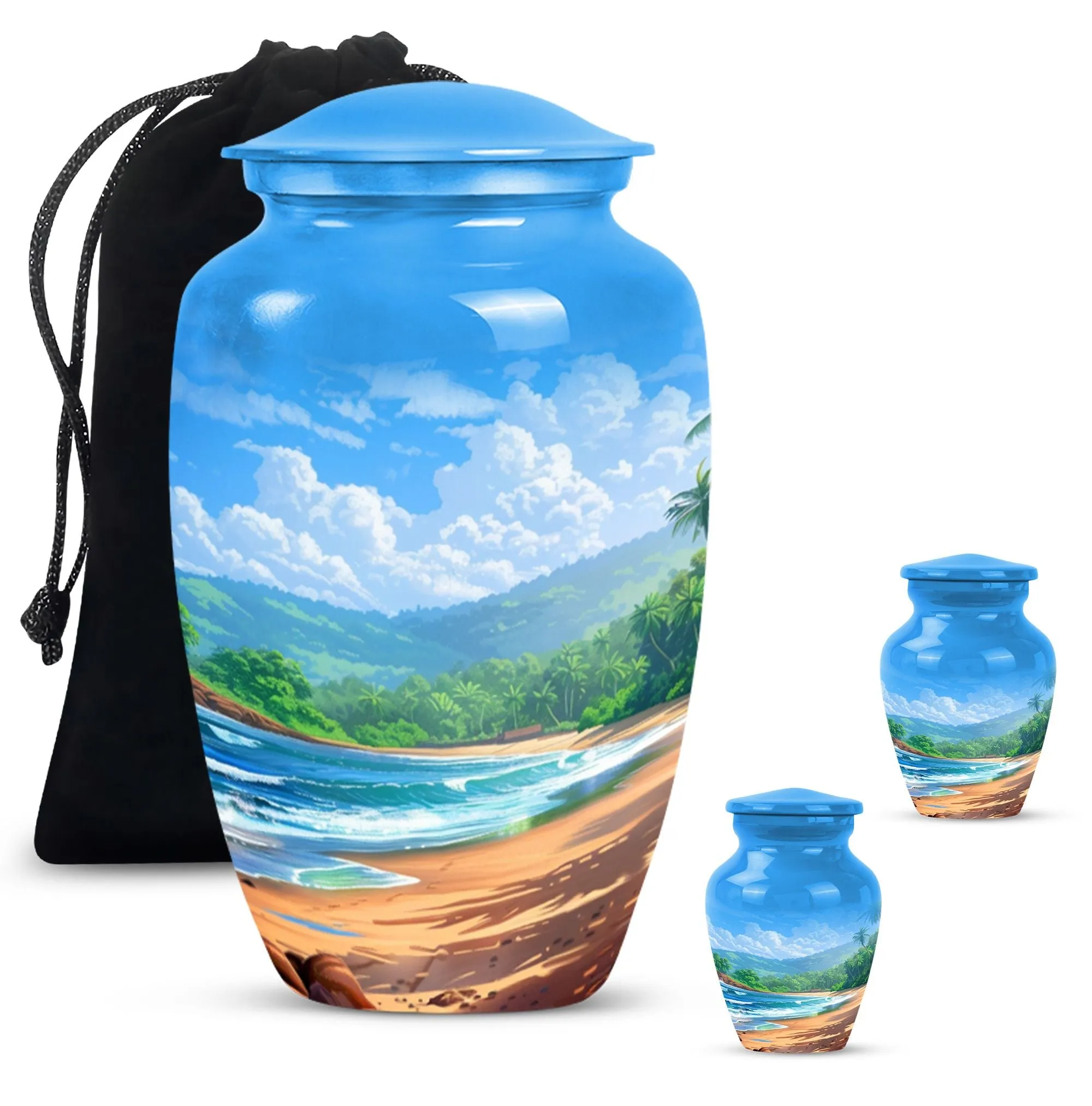 Beach Sojourn - Large Memorial Cremation Urn For Human Ashes