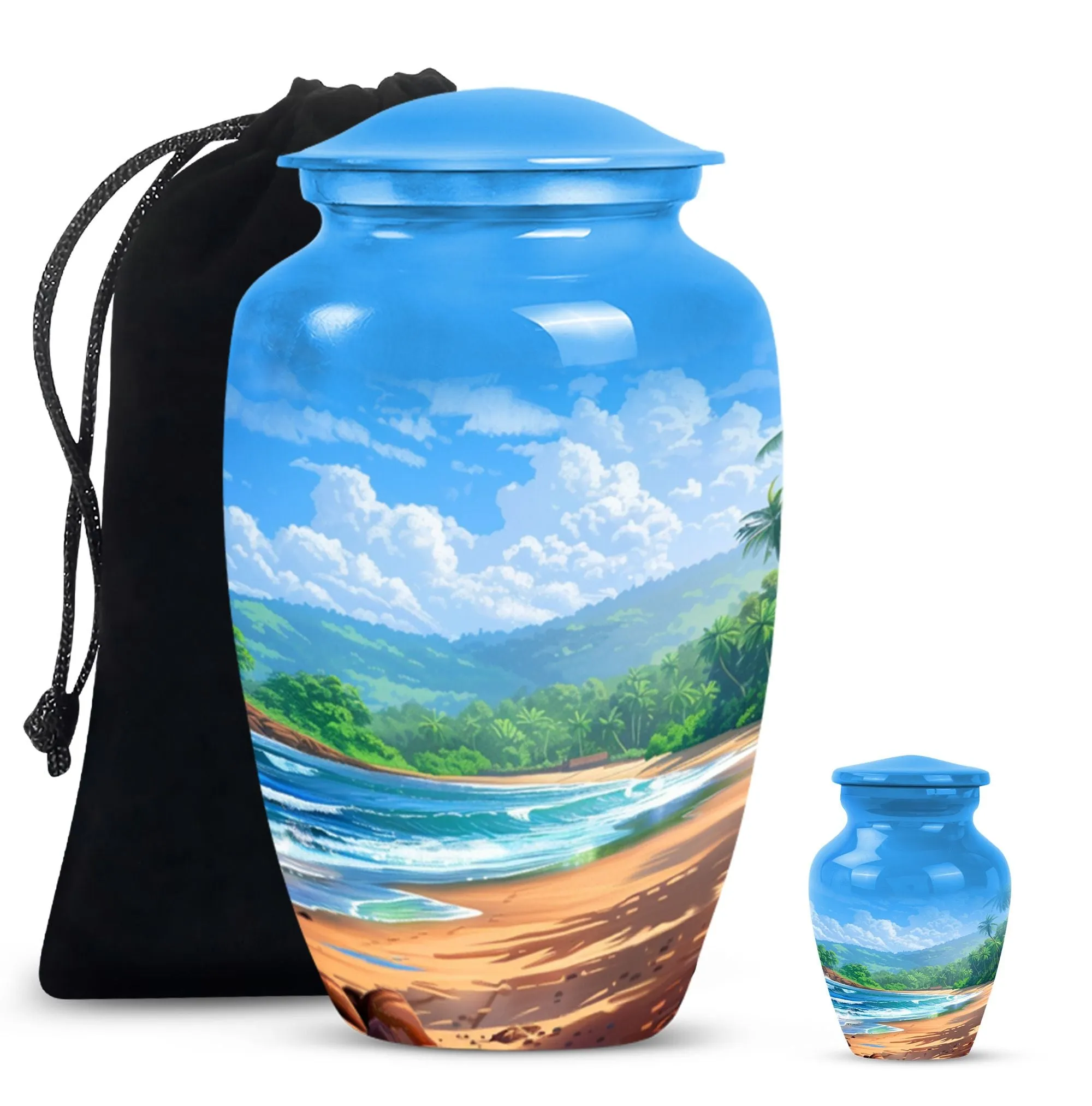 Beach Sojourn - Large Memorial Cremation Urn For Human Ashes