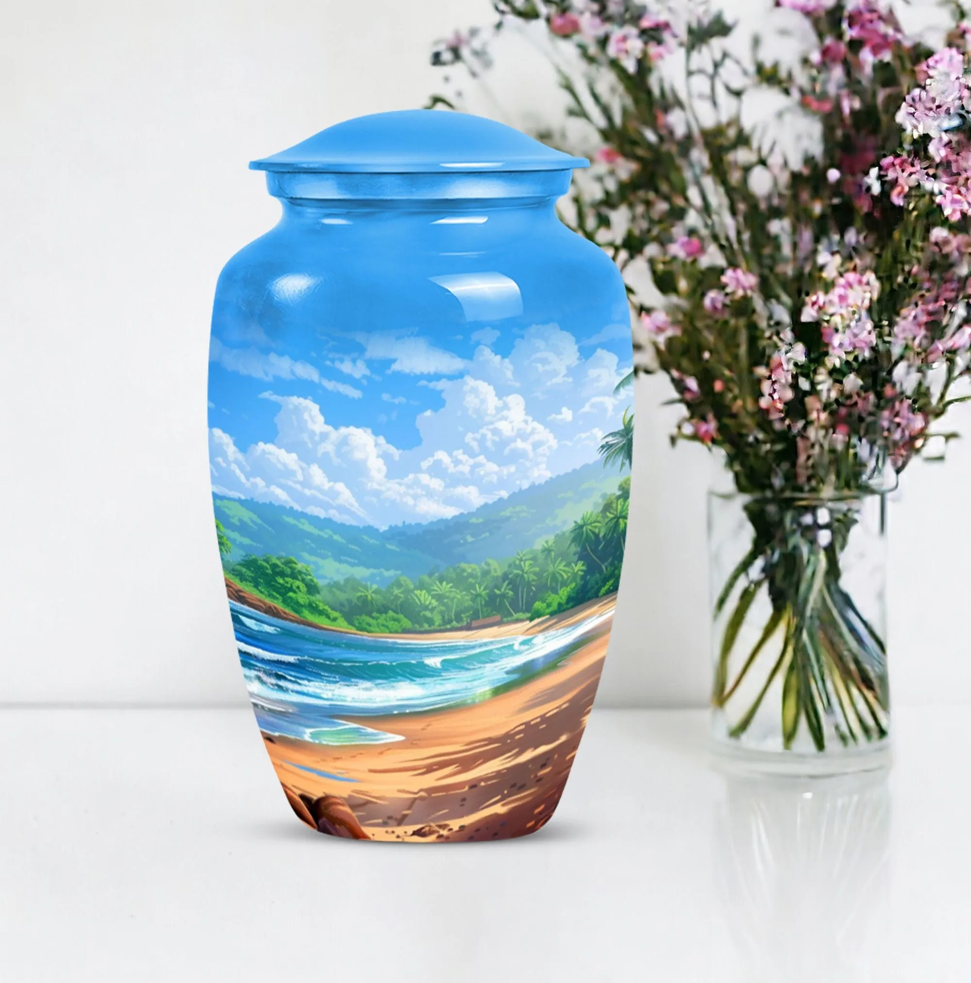 Beach Sojourn - Large Memorial Cremation Urn For Human Ashes