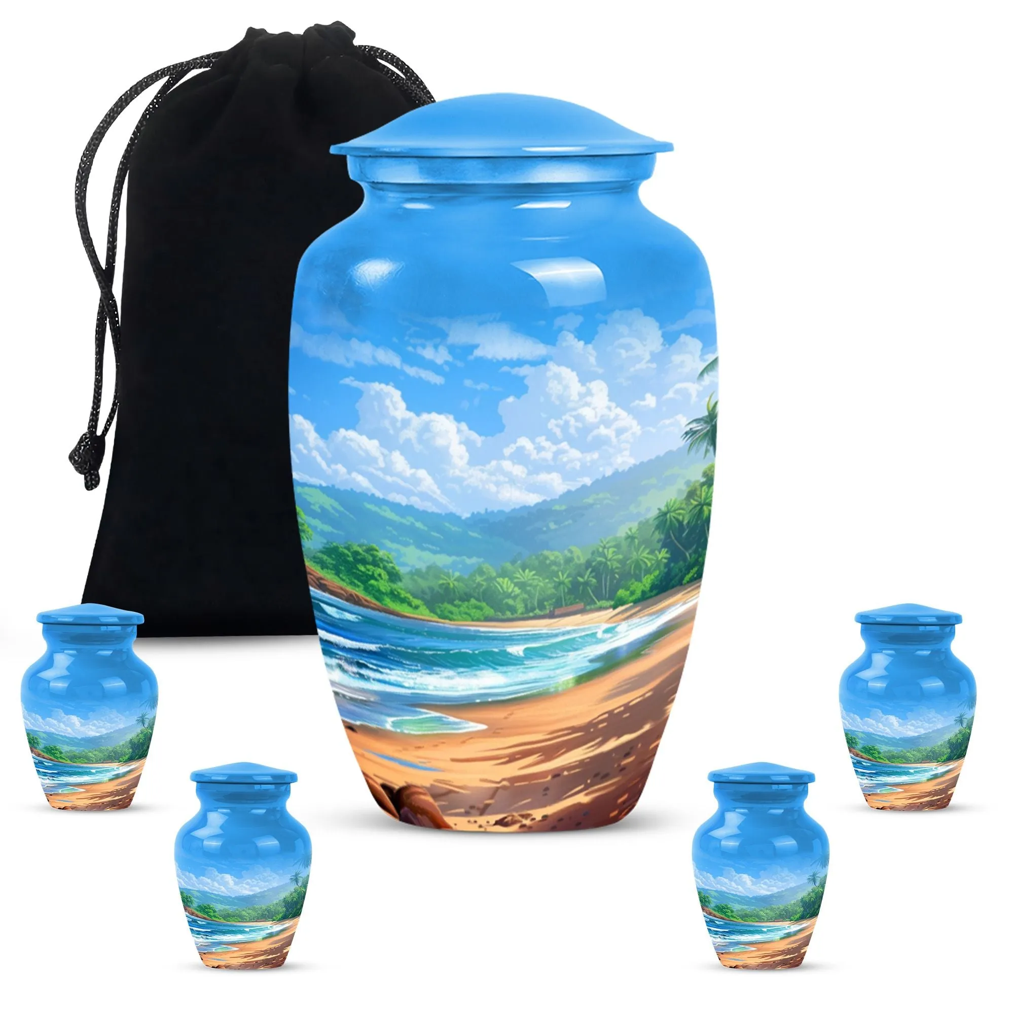 Beach Sojourn - Large Memorial Cremation Urn For Human Ashes