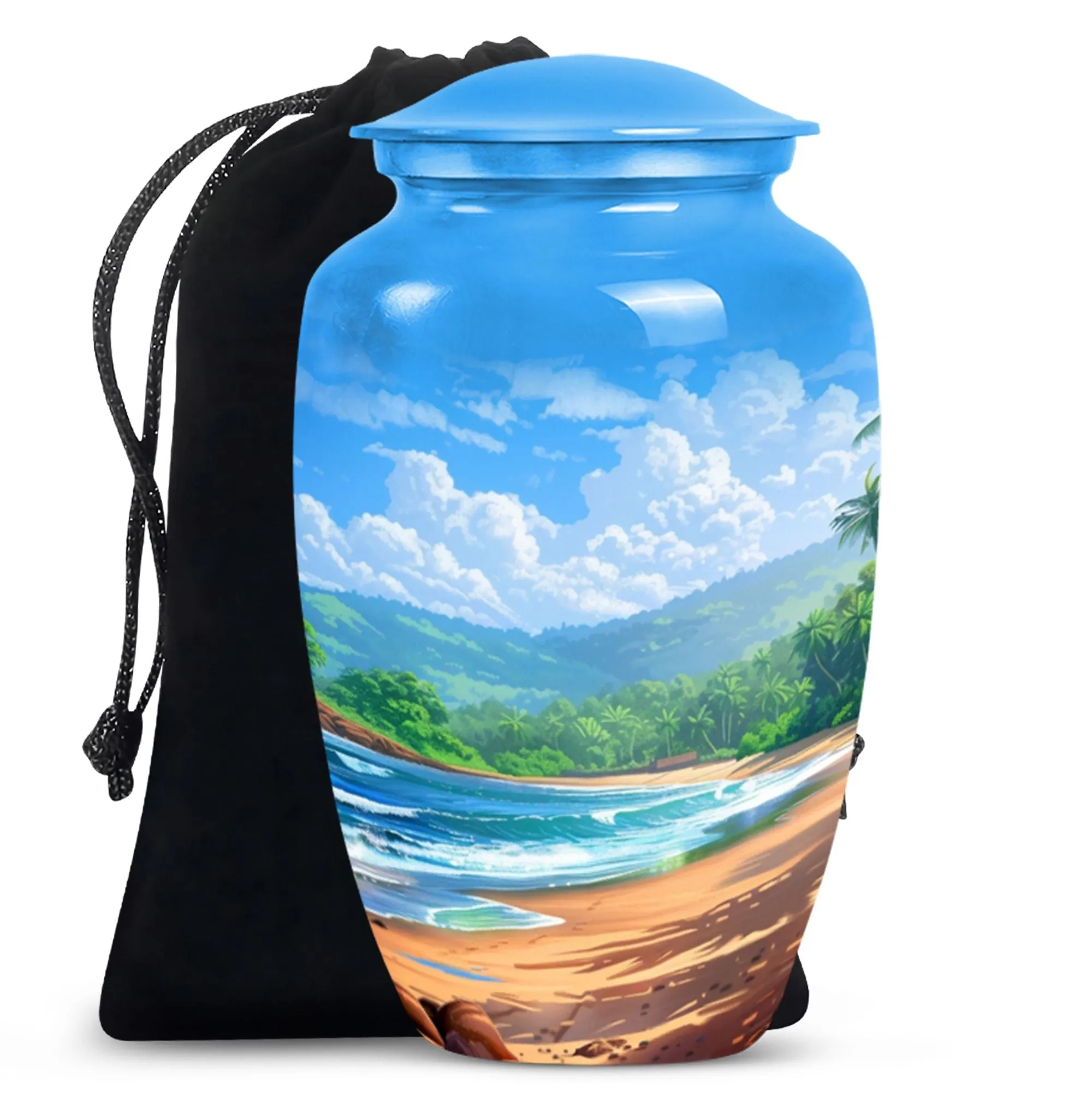 Beach Sojourn - Large Memorial Cremation Urn For Human Ashes