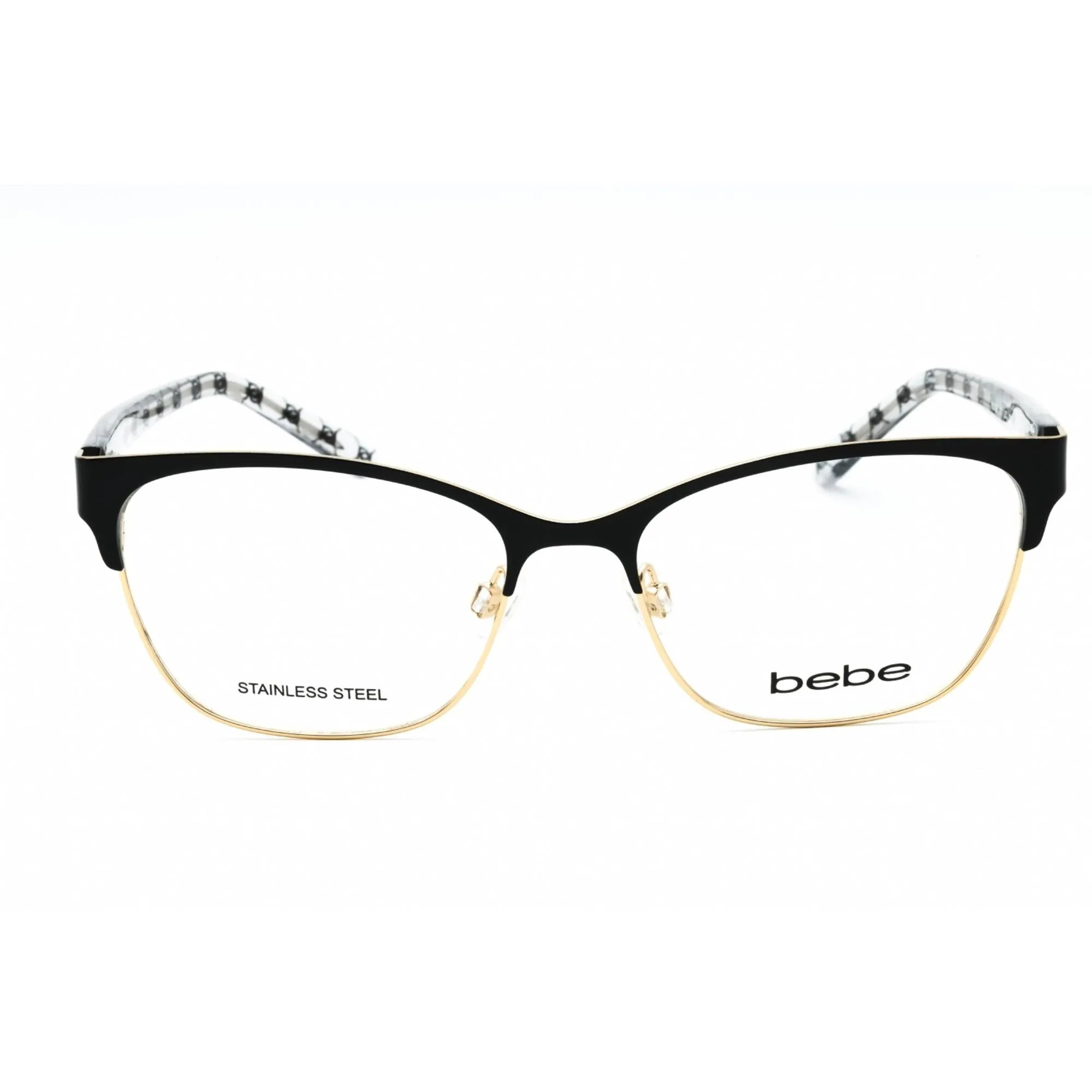 Bebe Women's Eyeglasses - Jet Full Rim Cat Eye Frame Clear Demo Lens | BB5196 001