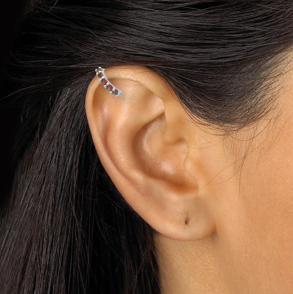 Birthstone Sterling Silver Huggie Hoop Earrings
