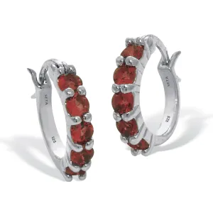 Birthstone Sterling Silver Huggie Hoop Earrings