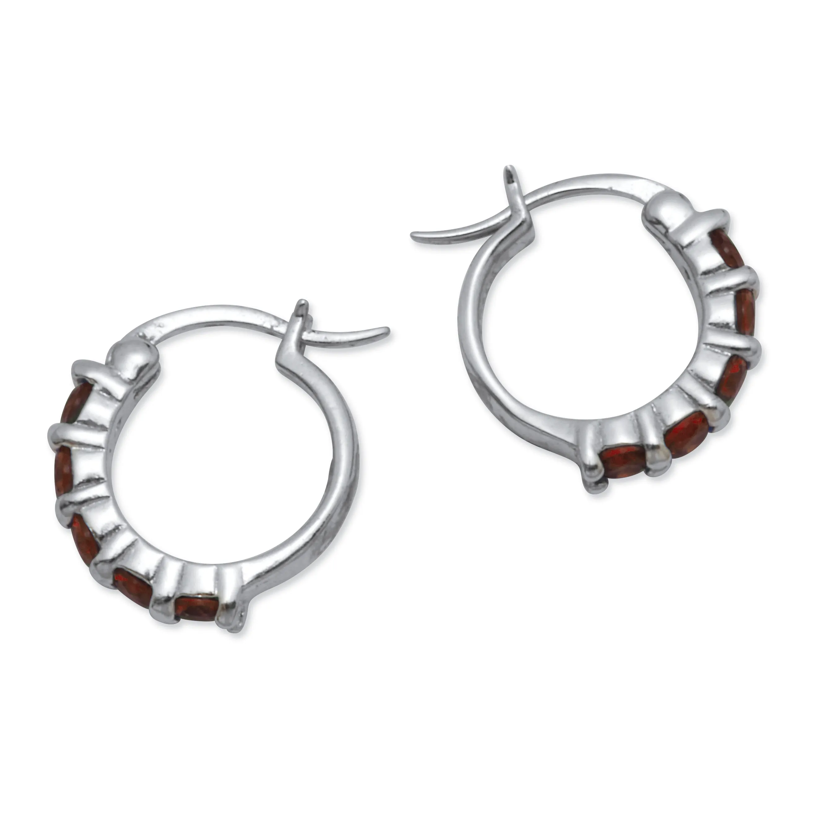 Birthstone Sterling Silver Huggie Hoop Earrings