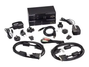Black Box KVX Series - Kit - KVM / audio / serial / USB extender - over fiber optic - USB - up to 18.6 miles - TAA Compliant KVXLCF-200-SFPBN3-R2