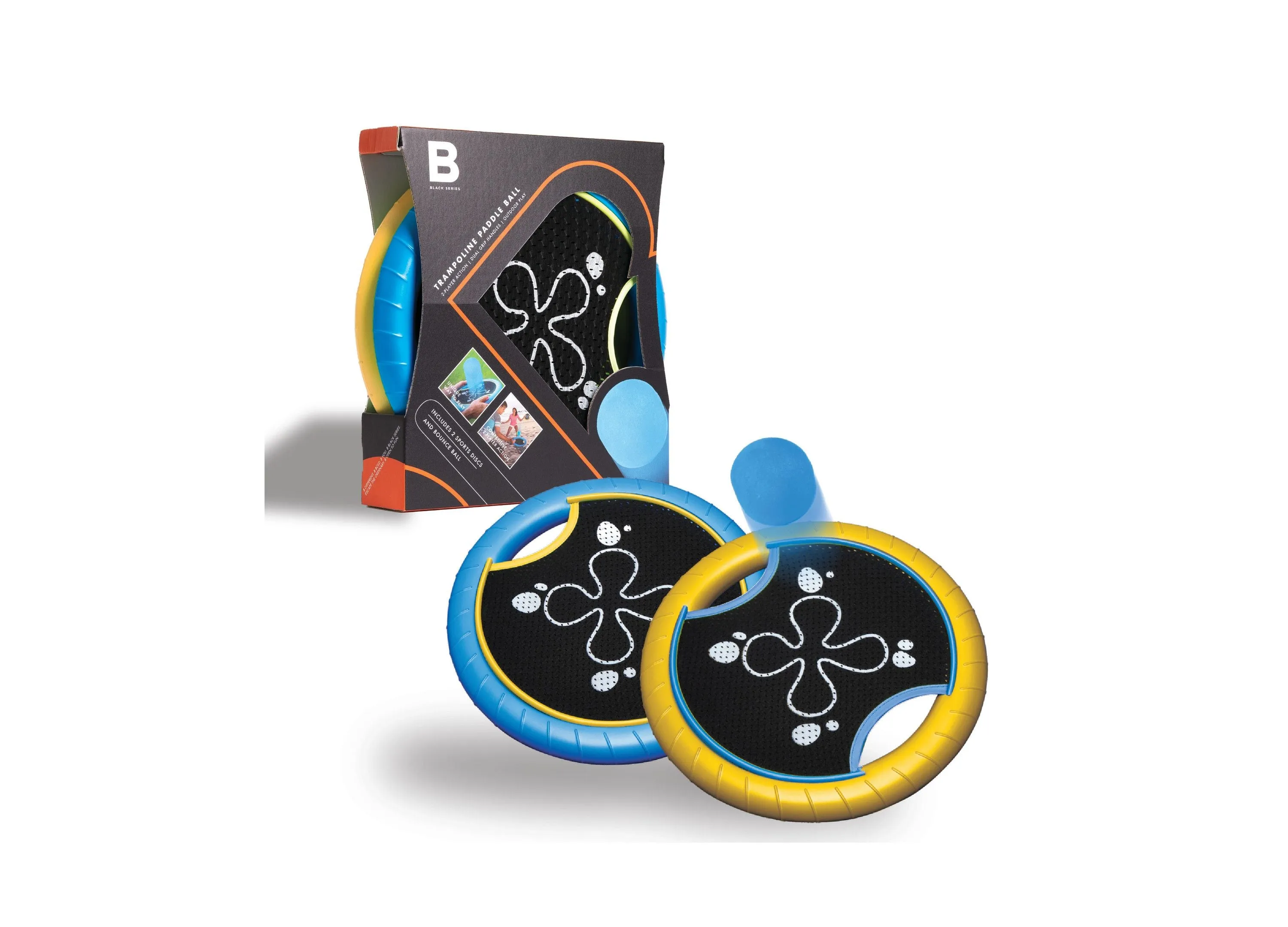 Black Series Trampoline Paddle and Flying Disc Set - Versatile Outdoor Sports Fun