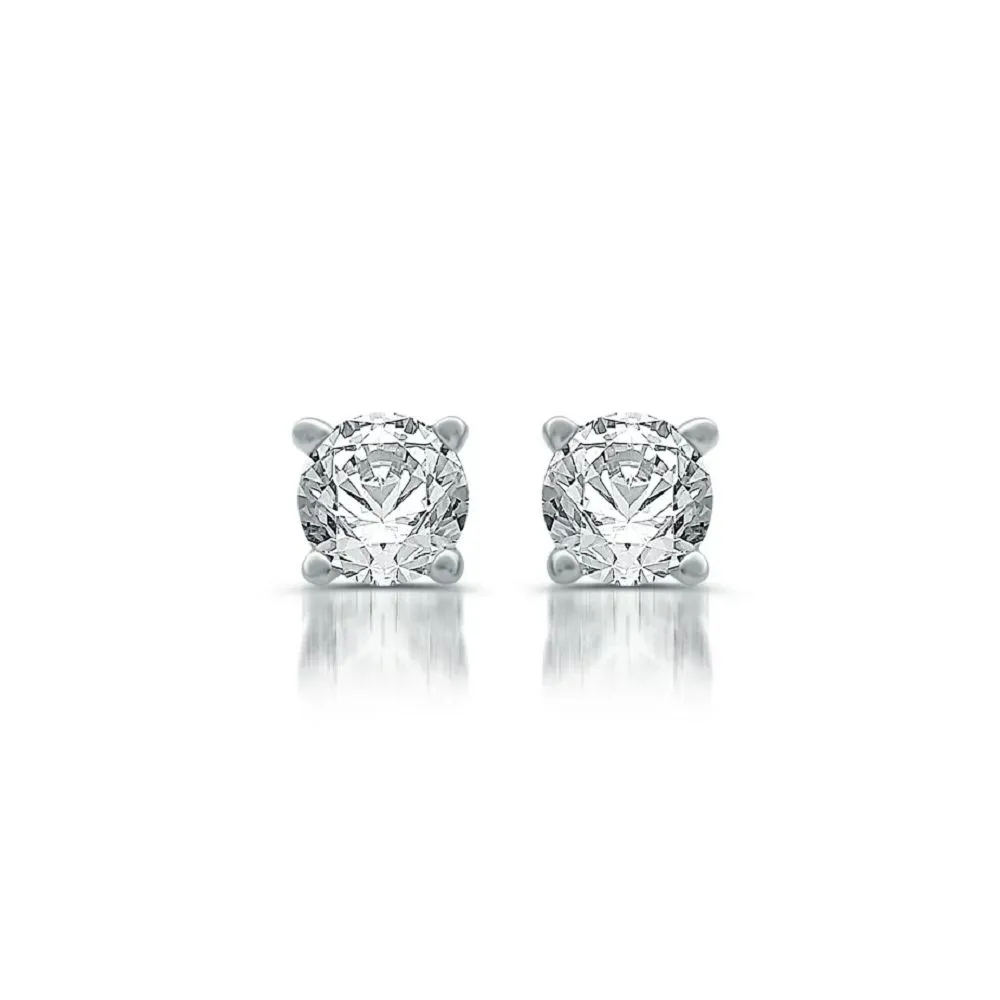 Brilliance Fine Jewelry ESA1030H-WM 1/2 Carat T.W. Round Diamond 10 Kt White Gold Studs (H-I, I2-I3)