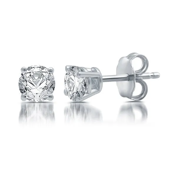 Brilliance Fine Jewelry ESA1030H-WM 1/2 Carat T.W. Round Diamond 10 Kt White Gold Studs (H-I, I2-I3)