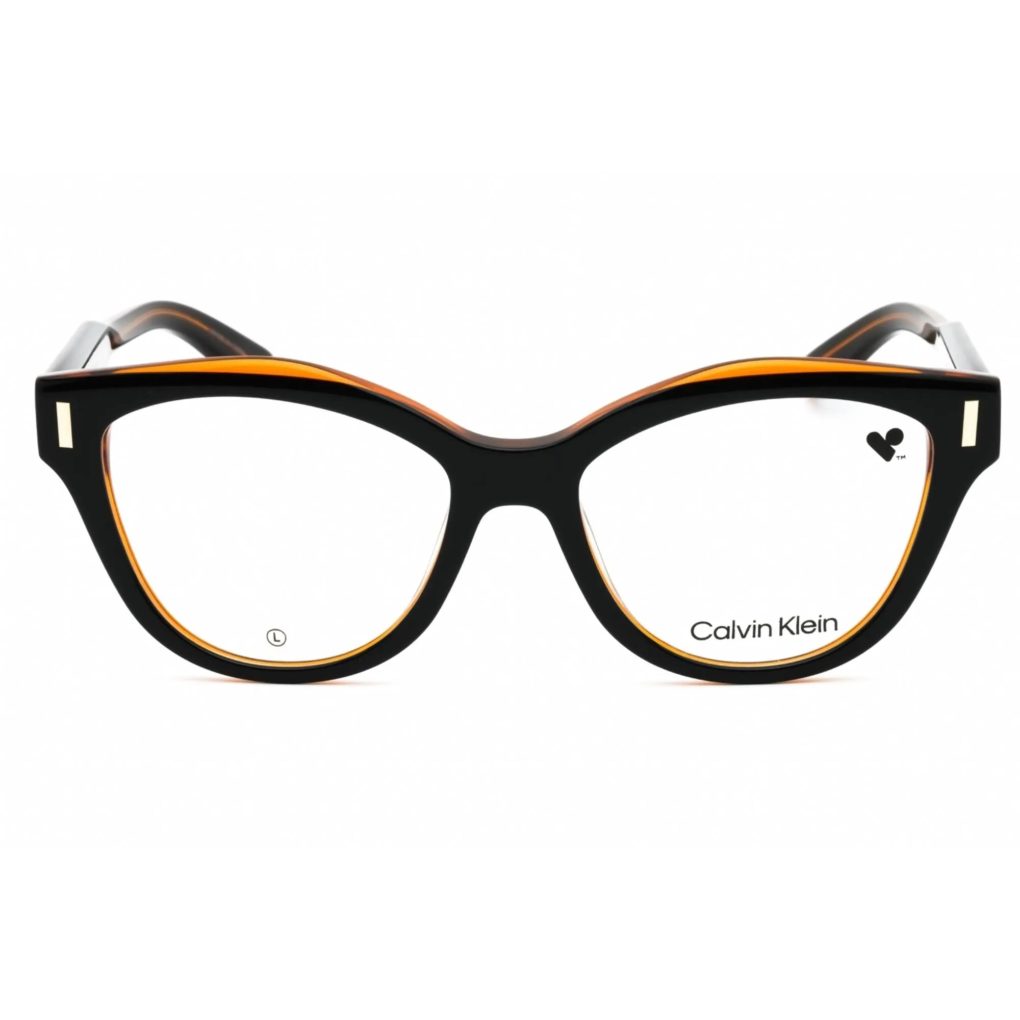 Calvin Klein Women's Eyeglasses - Black/Brown Acetate Cat Eye Full Rim | CK23541 008