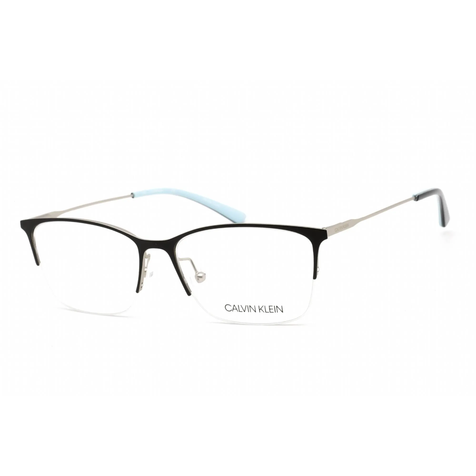 Calvin Klein Women's Eyeglasses - Satin Black Metal Rectangular Frame | CK18121 001