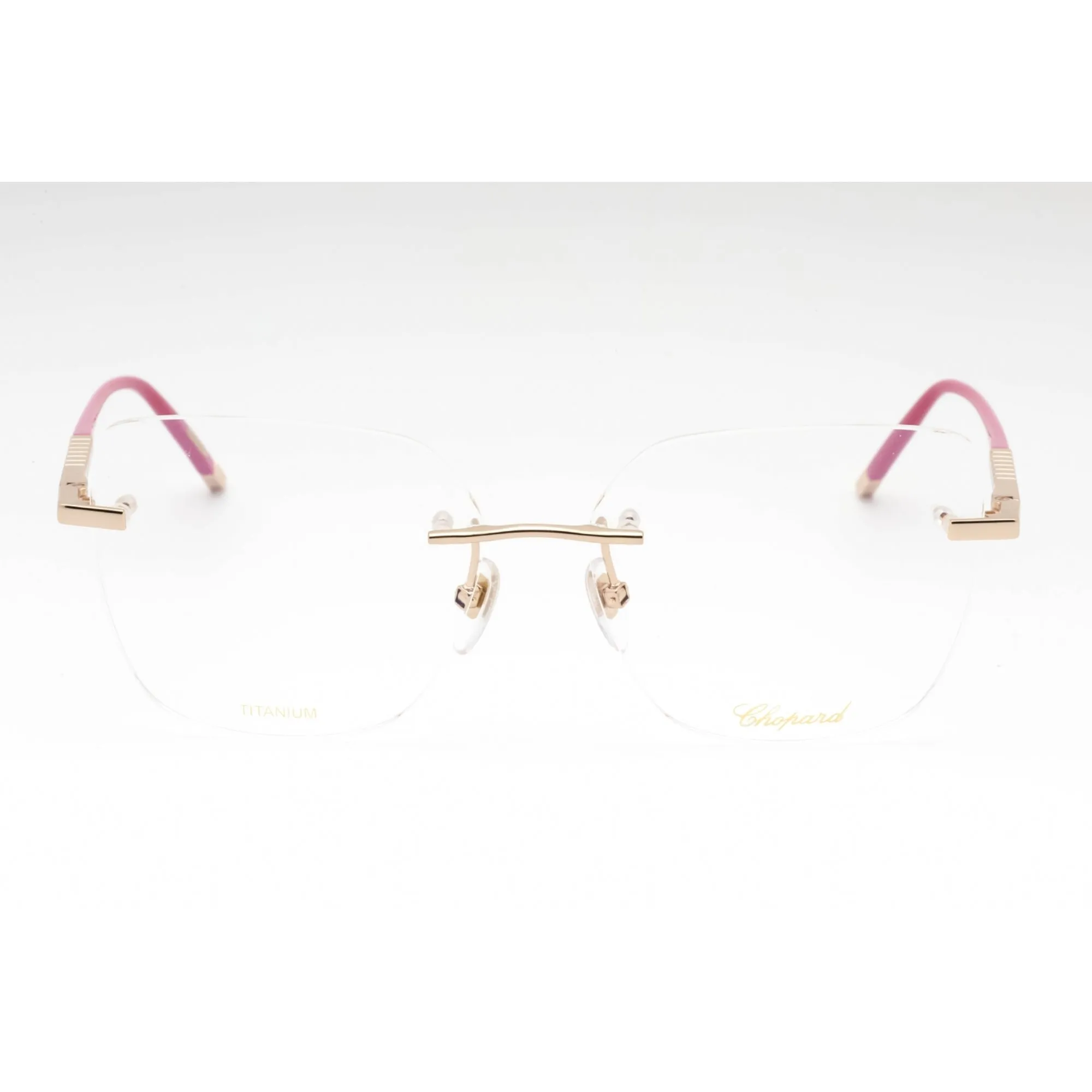 Chopard Women's Eyeglasses - Shiny Rose Gold Metal Butterfly Frame | VCHG25M 300Y