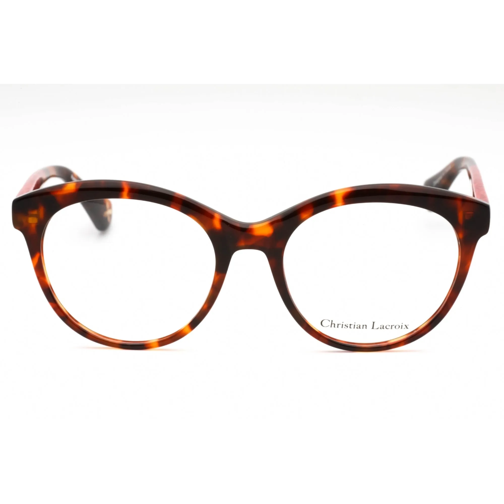 Christian Lacroix Women's Eyeglasses - Red Havana Plastic Round Frame | CL1118 124