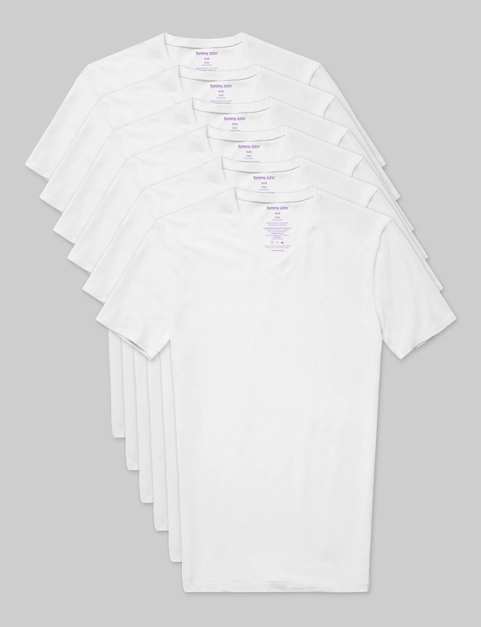 Cool Cotton High V-Neck Stay-Tucked Undershirt (6-Pack)