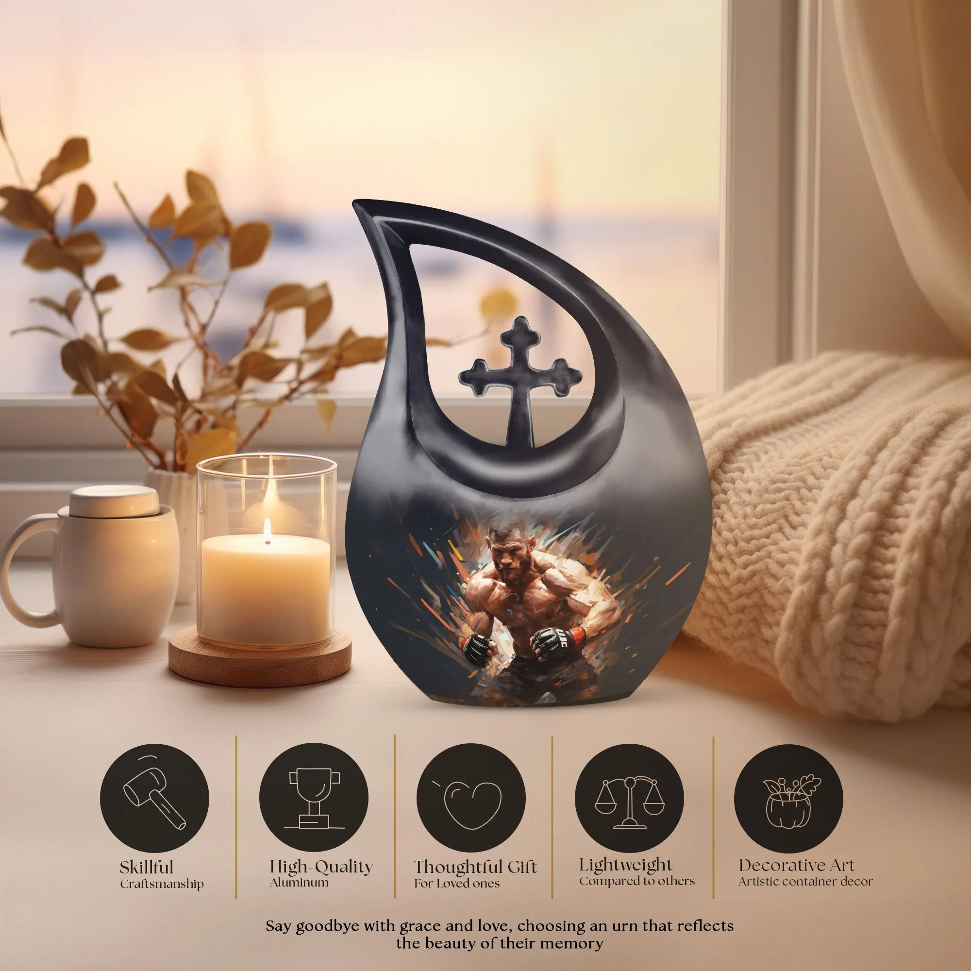 Cross Drop Sports Urn: Small Memorial Solution for Ashes