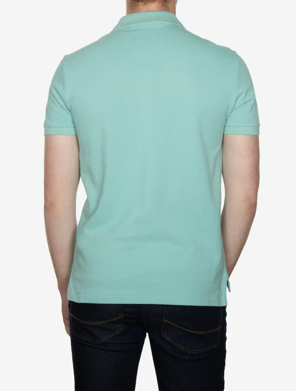 Custom Slim Fit Mesh Polo Shirt Green