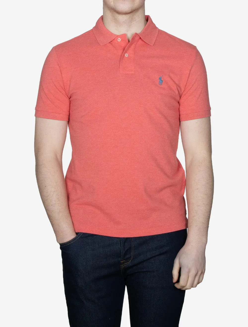 Custom Slim Fit Mesh Polo Shirt Red