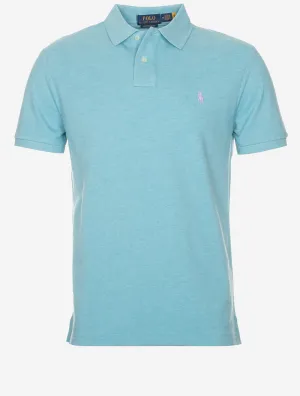 Custom Slim Fit Mesh Polo Shirt Turquoise