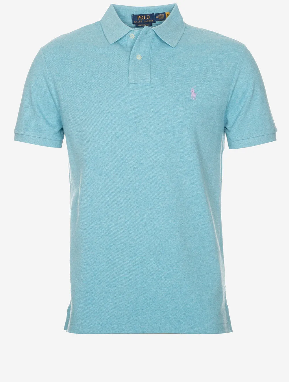Custom Slim Fit Mesh Polo Shirt Turquoise
