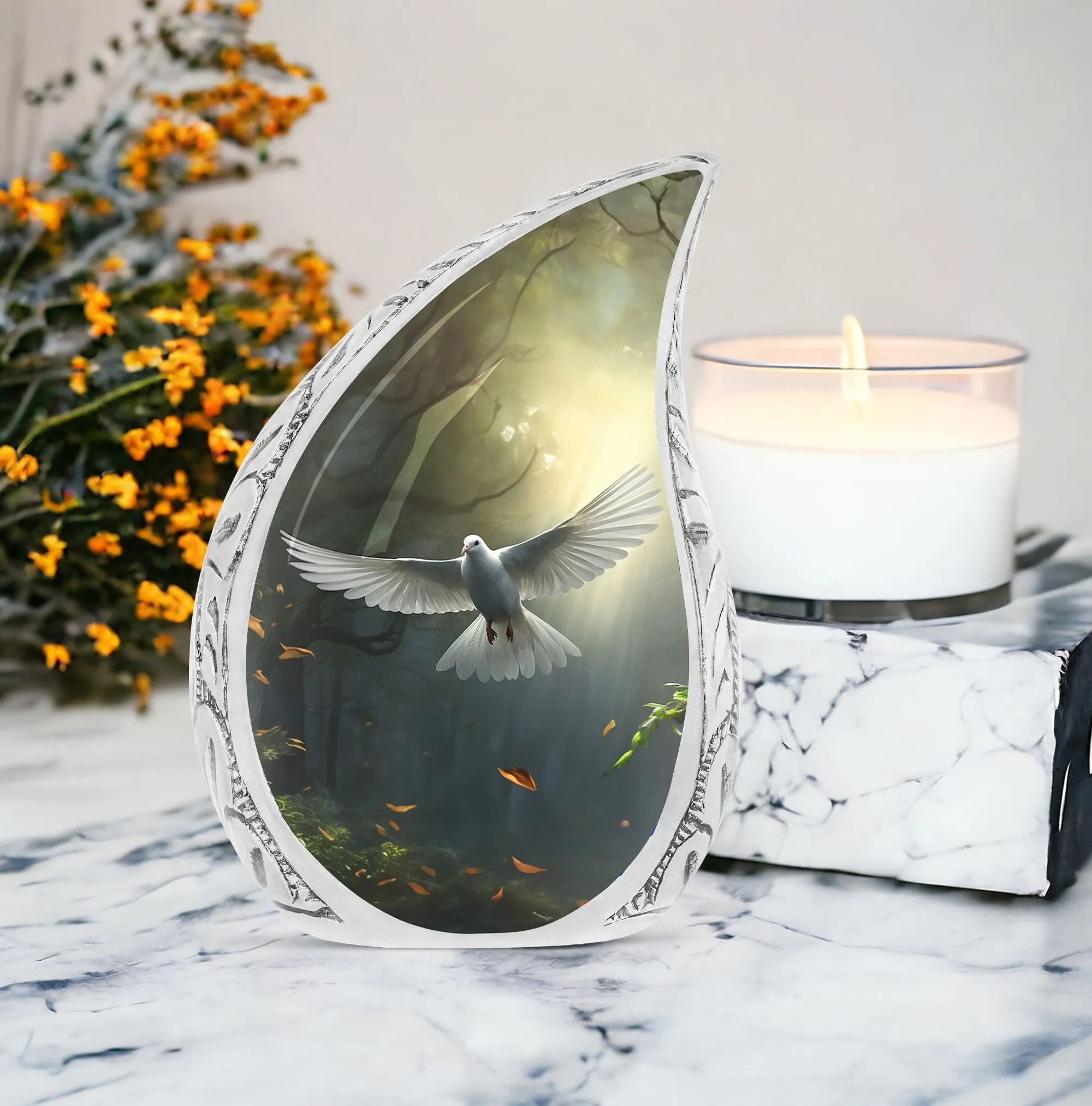 Dove Symbol of Hope Cremation Urn: Large, Personalized Urn