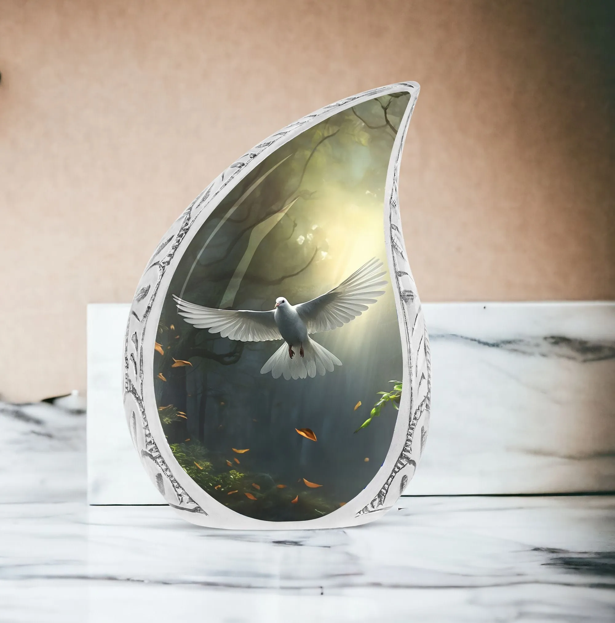 Dove Symbol of Hope Cremation Urn: Large, Personalized Urn