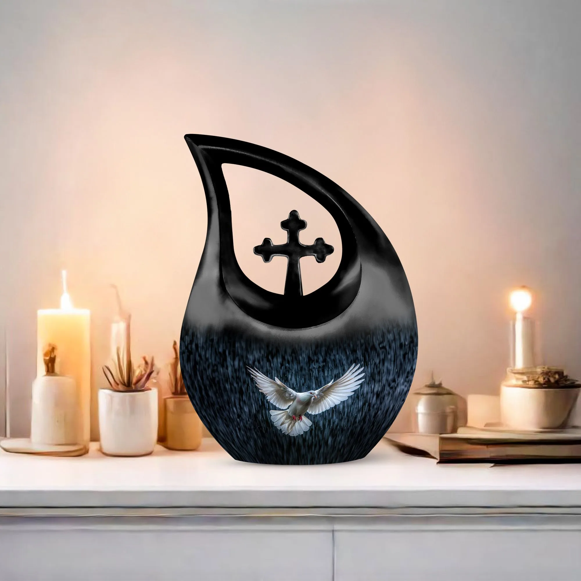 Dove Urn:  Medium Size Memorial Cremation Urn For Human Ashes