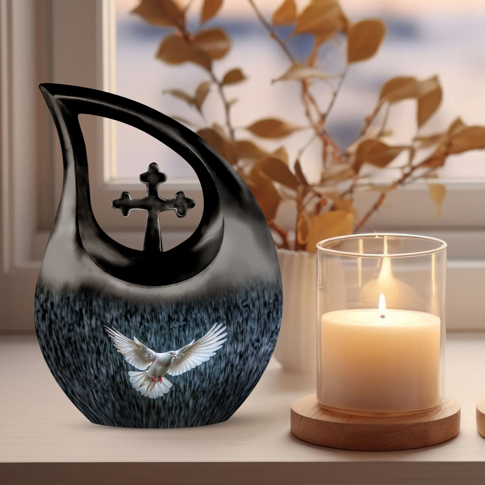 Dove Urn:  Medium Size Memorial Cremation Urn For Human Ashes