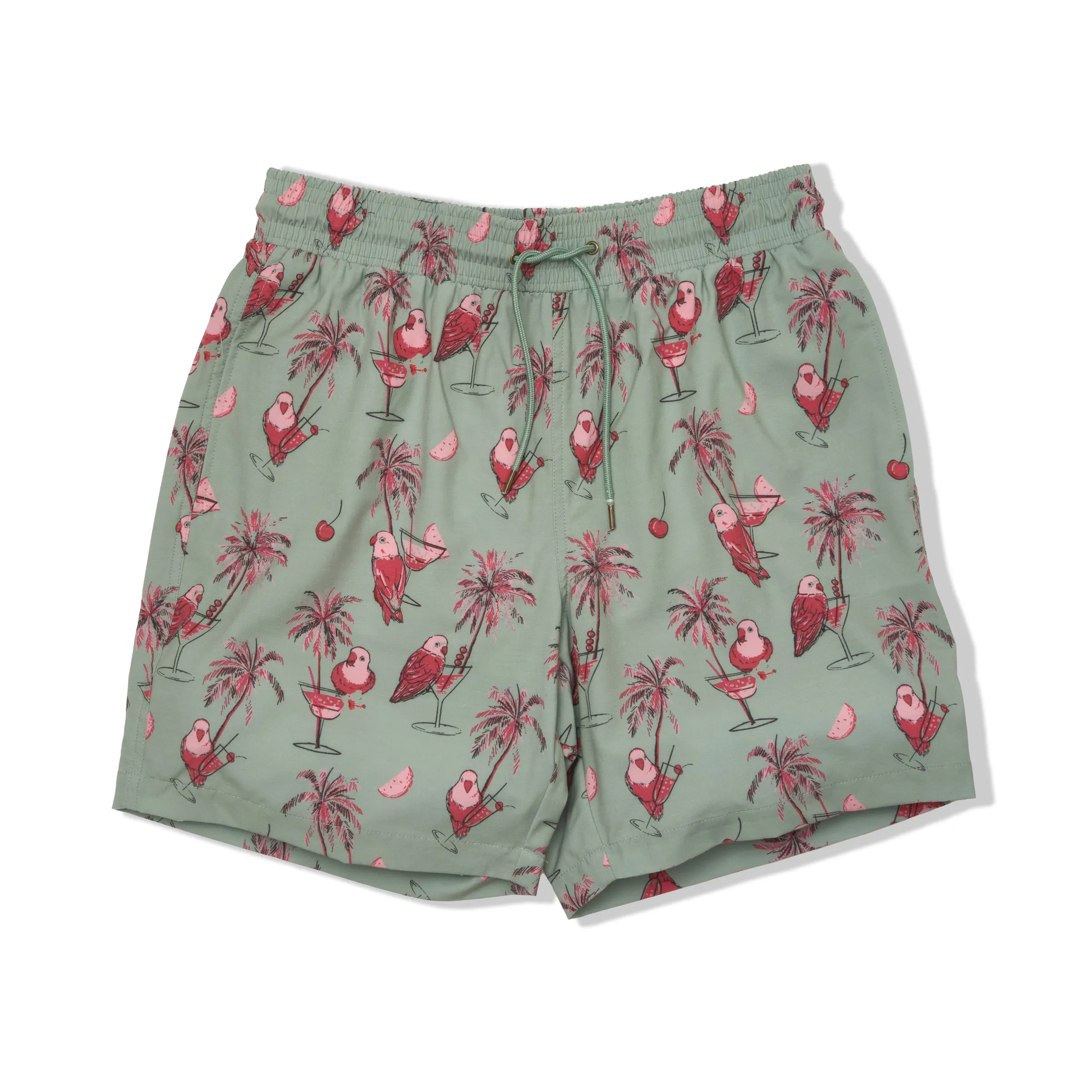 Eco Poly Cotton Stretch Swim Trunk 7" - Drunken Parrot
