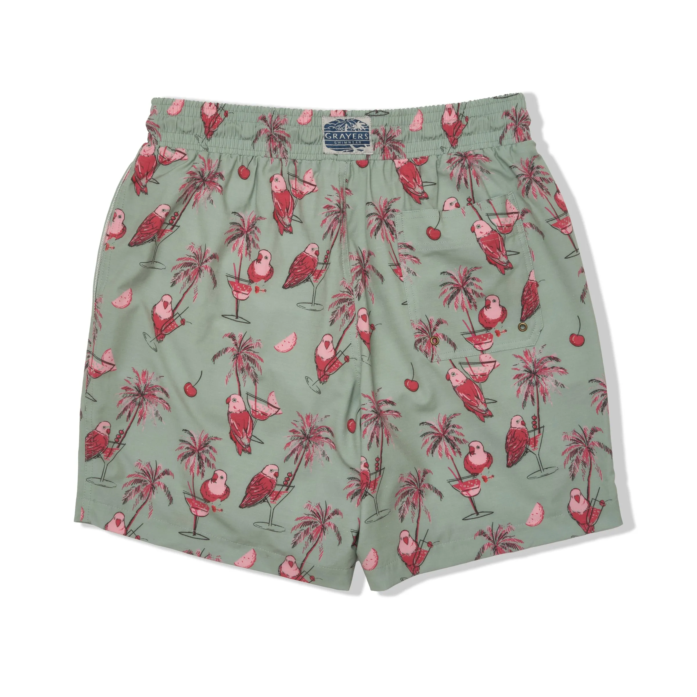 Eco Poly Cotton Stretch Swim Trunk 7" - Drunken Parrot