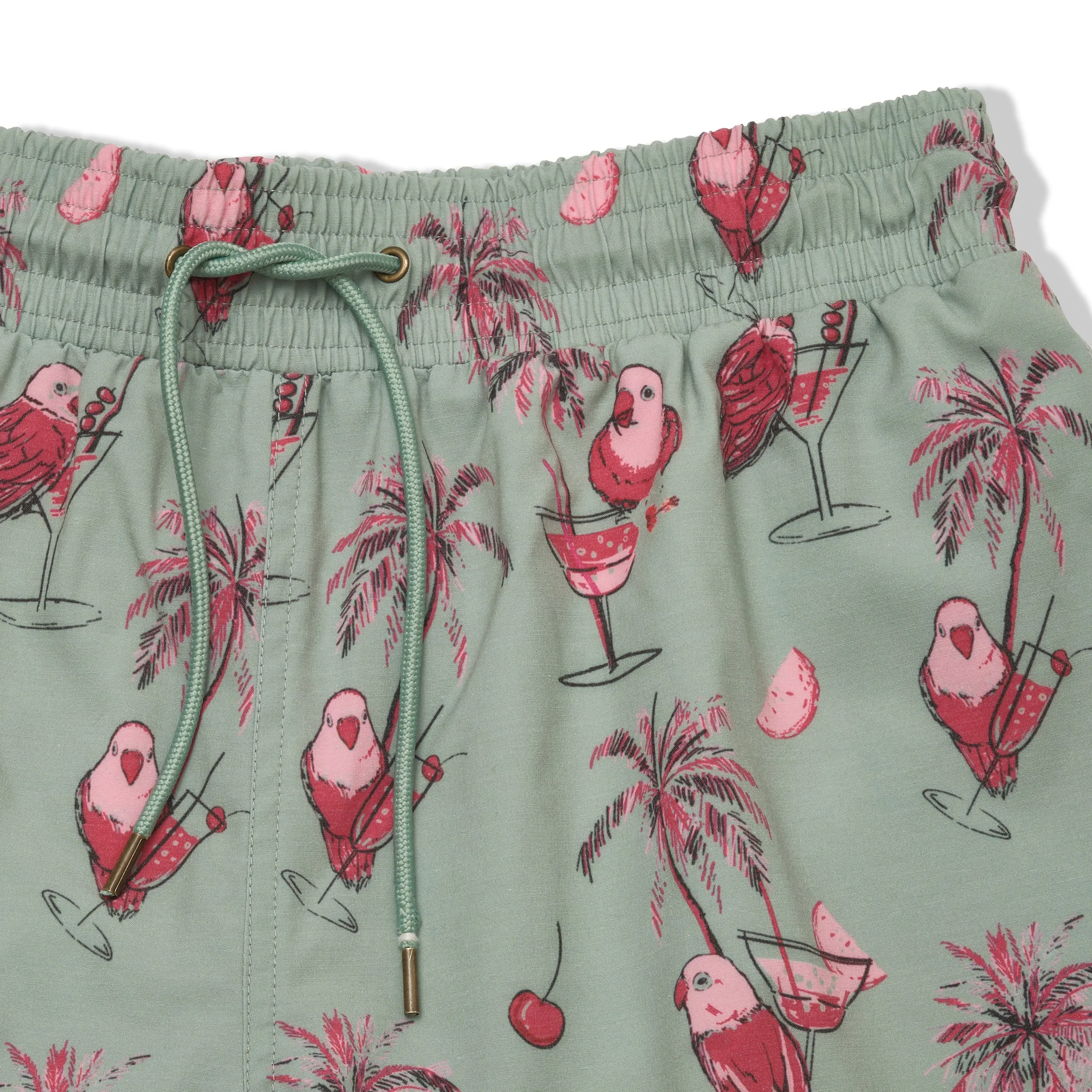 Eco Poly Cotton Stretch Swim Trunk 7" - Drunken Parrot