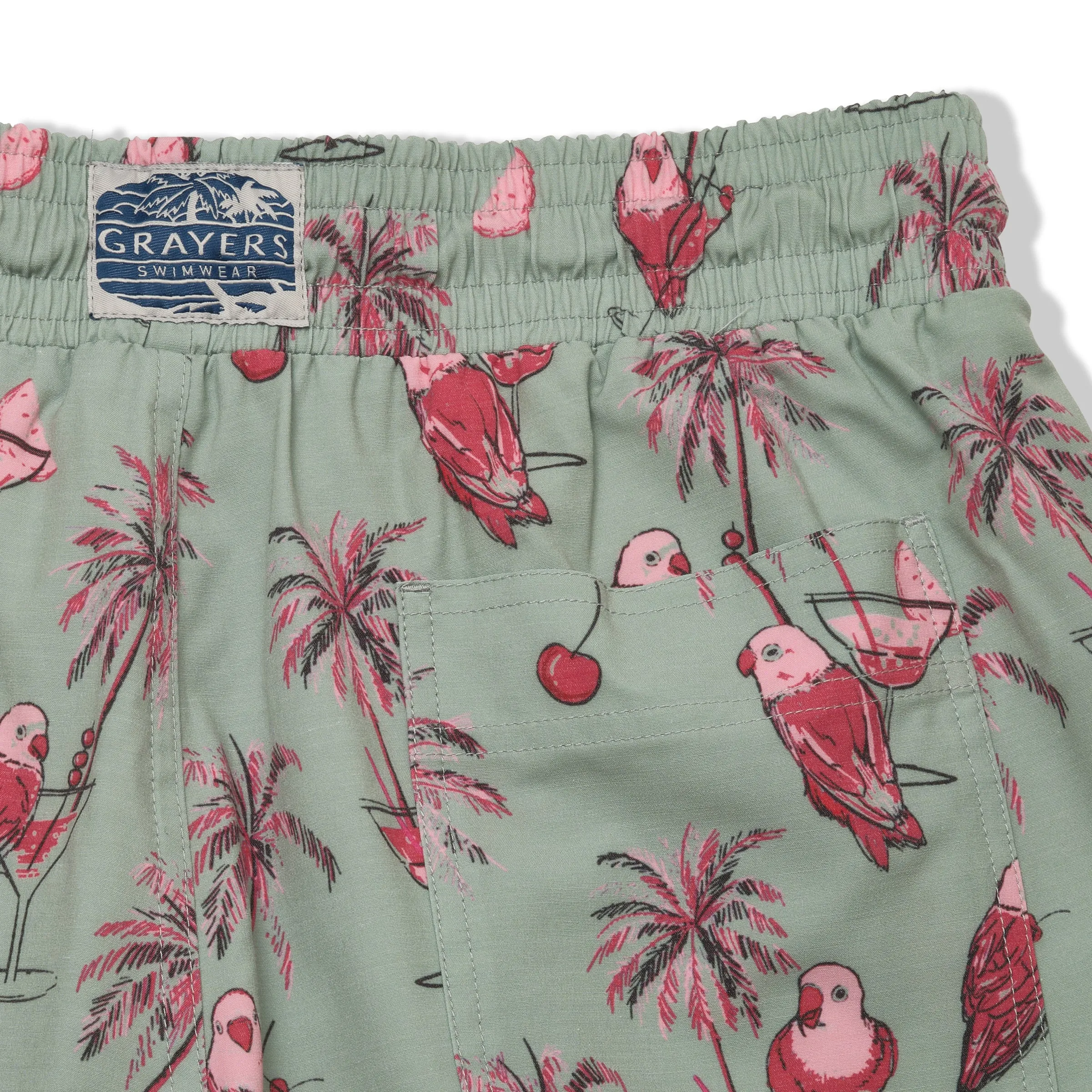 Eco Poly Cotton Stretch Swim Trunk 7" - Drunken Parrot