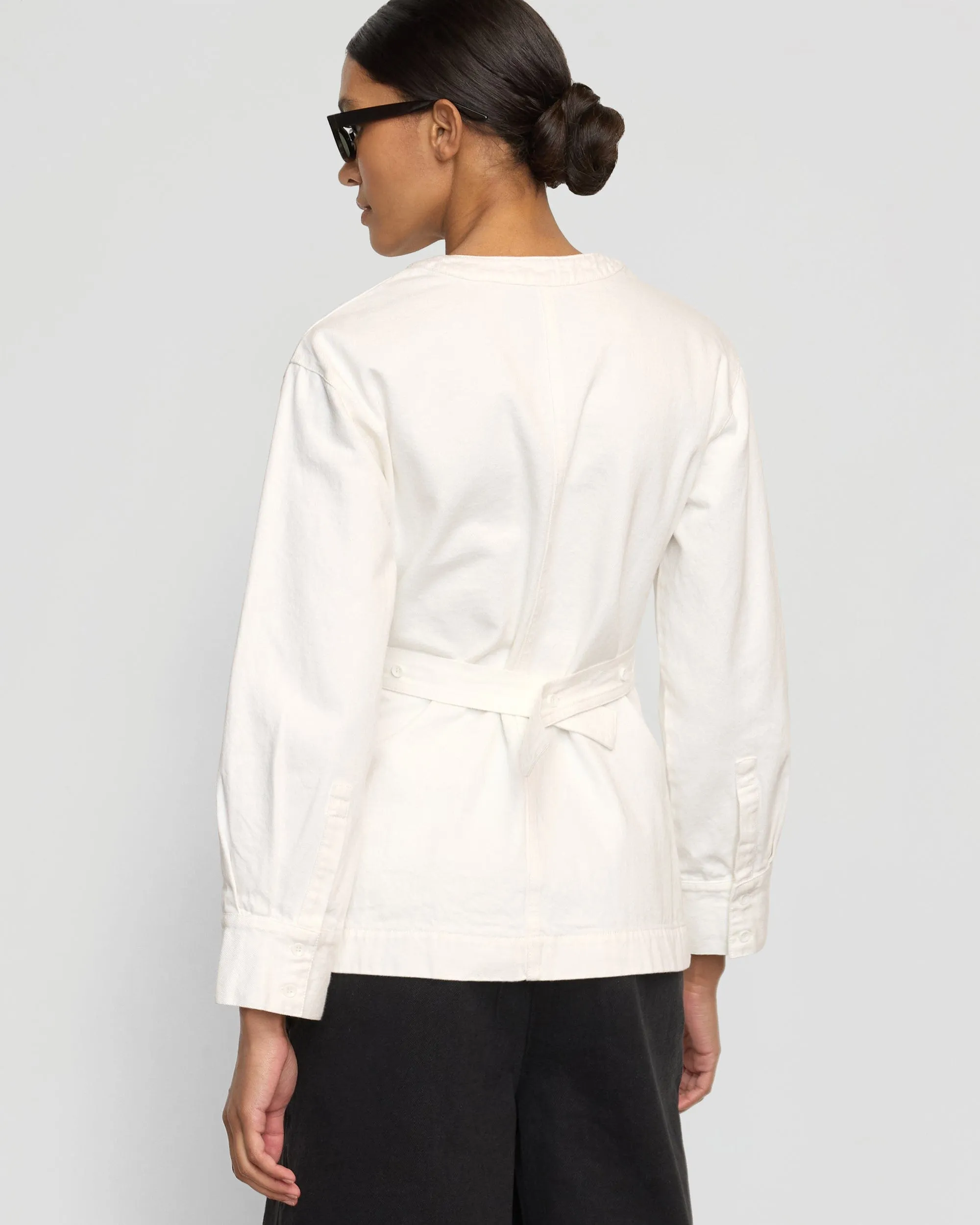 Emmett Structured-Sleeve Denim Jacket