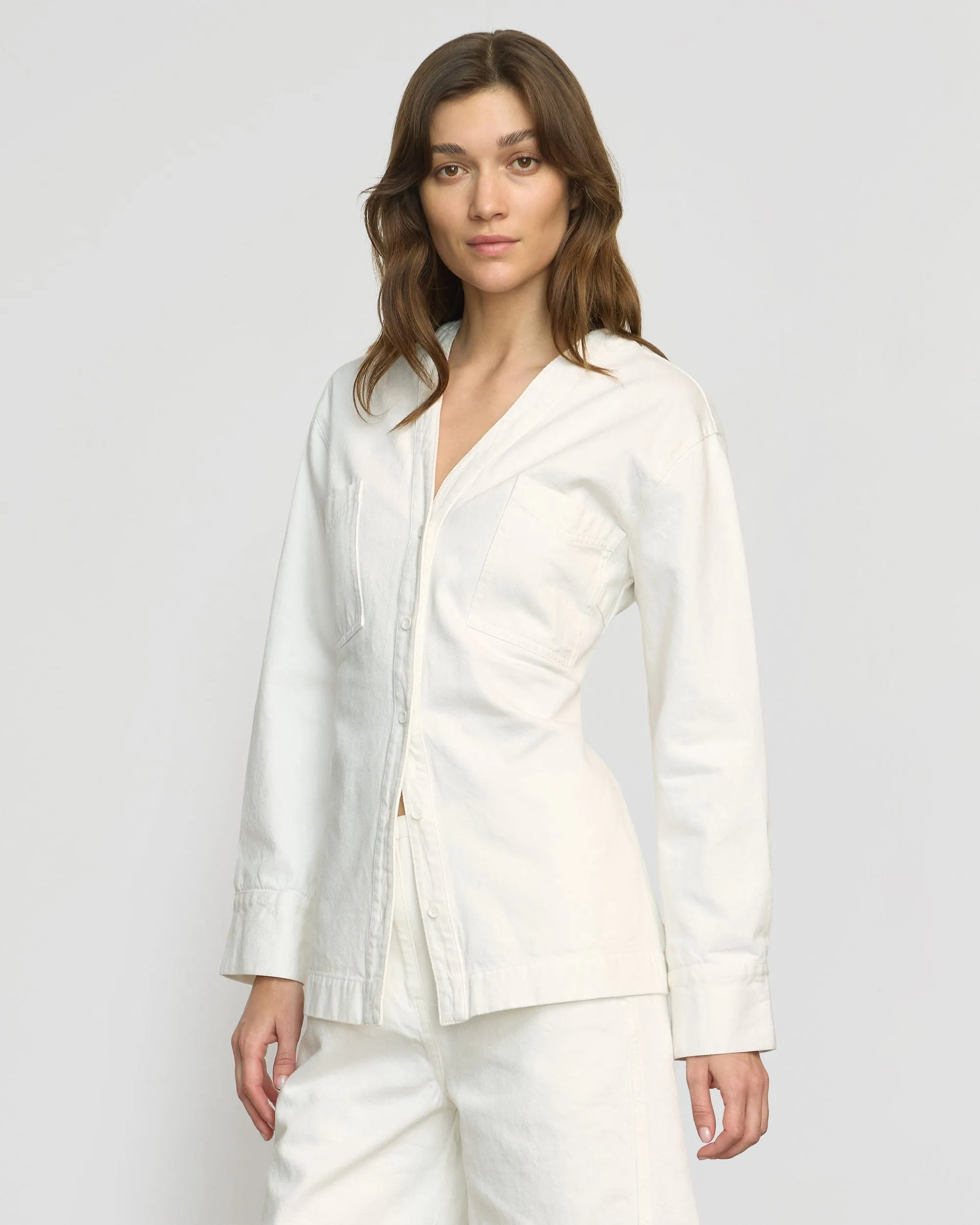Emmett Structured-Sleeve Denim Jacket