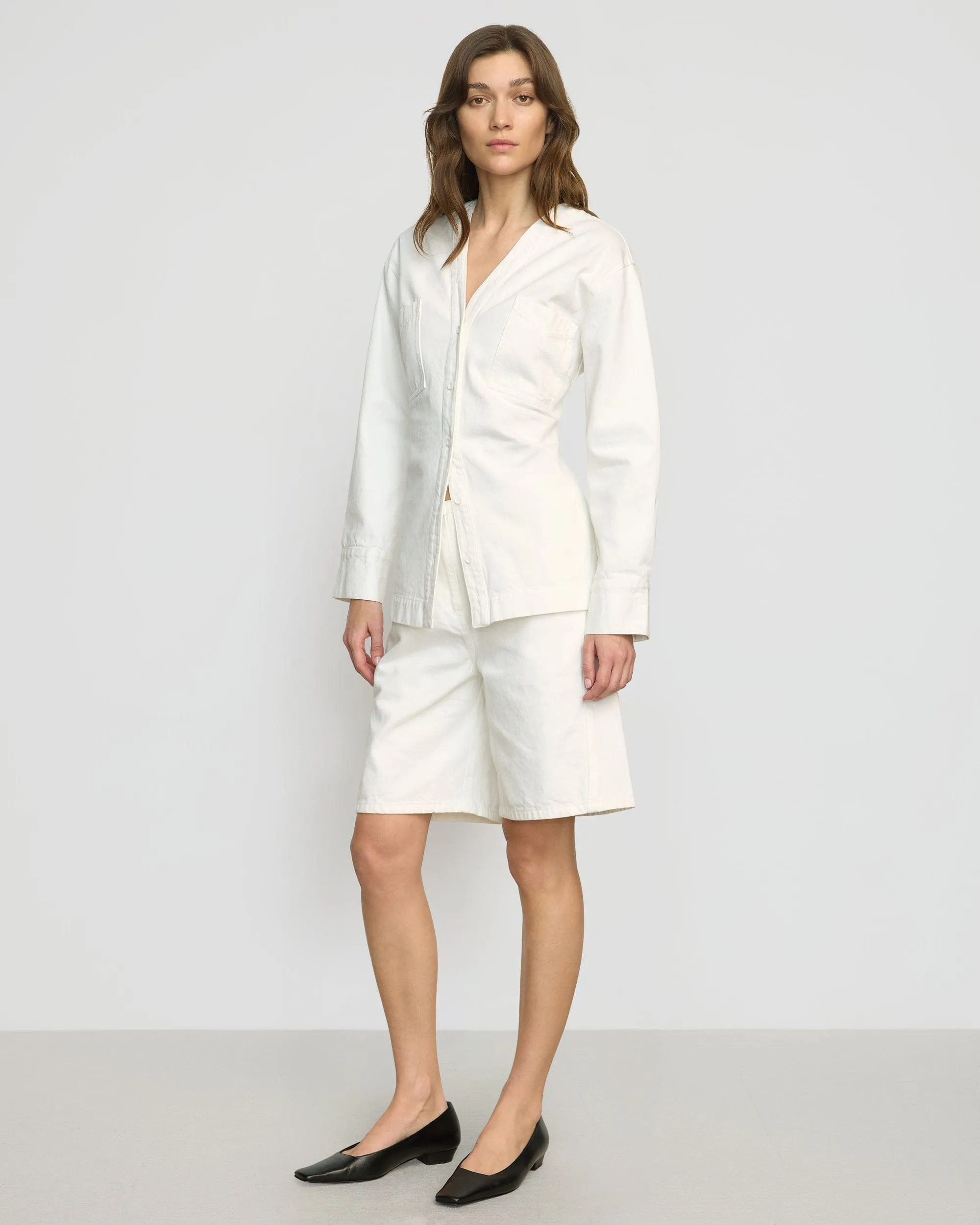 Emmett Structured-Sleeve Denim Jacket