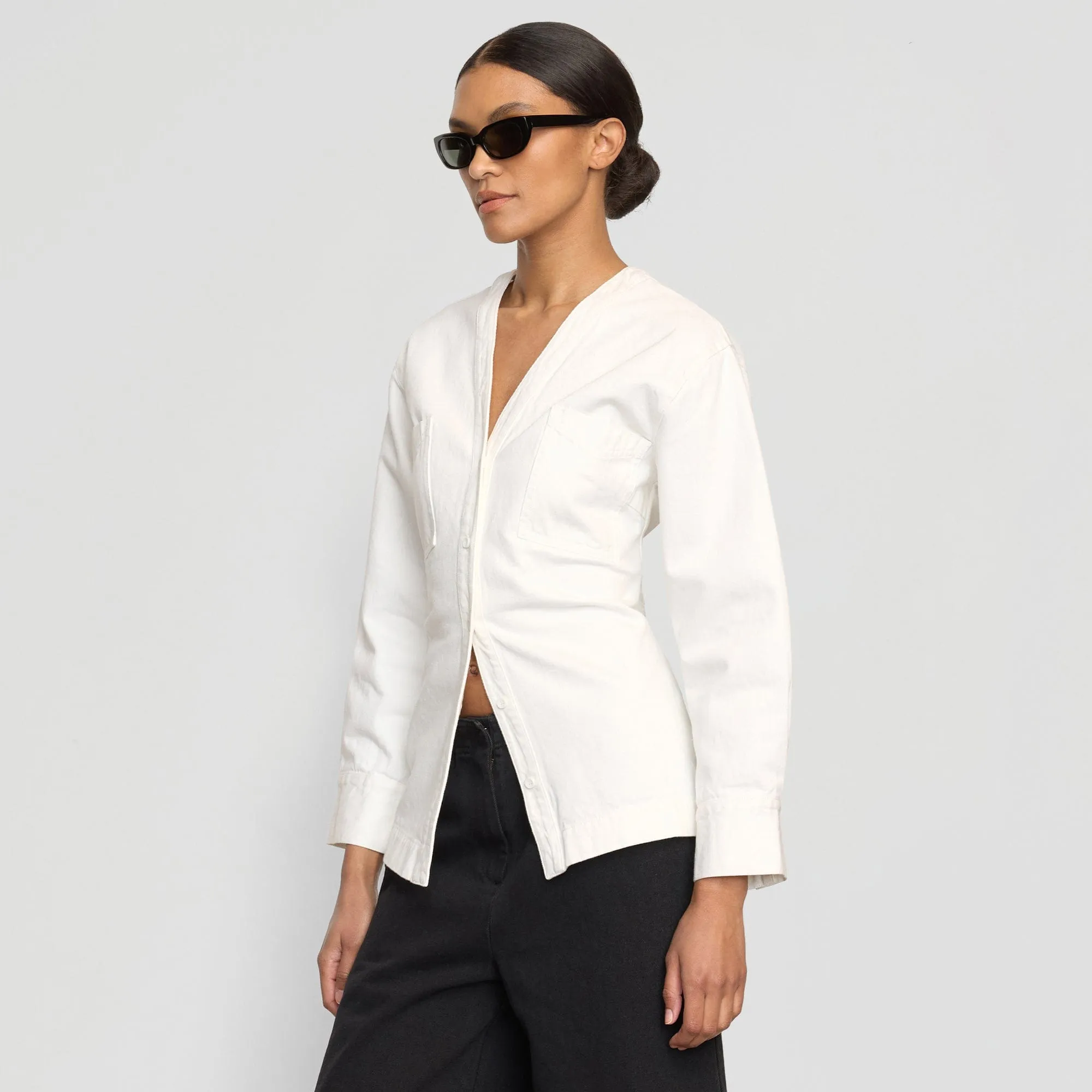 Emmett Structured-Sleeve Denim Jacket