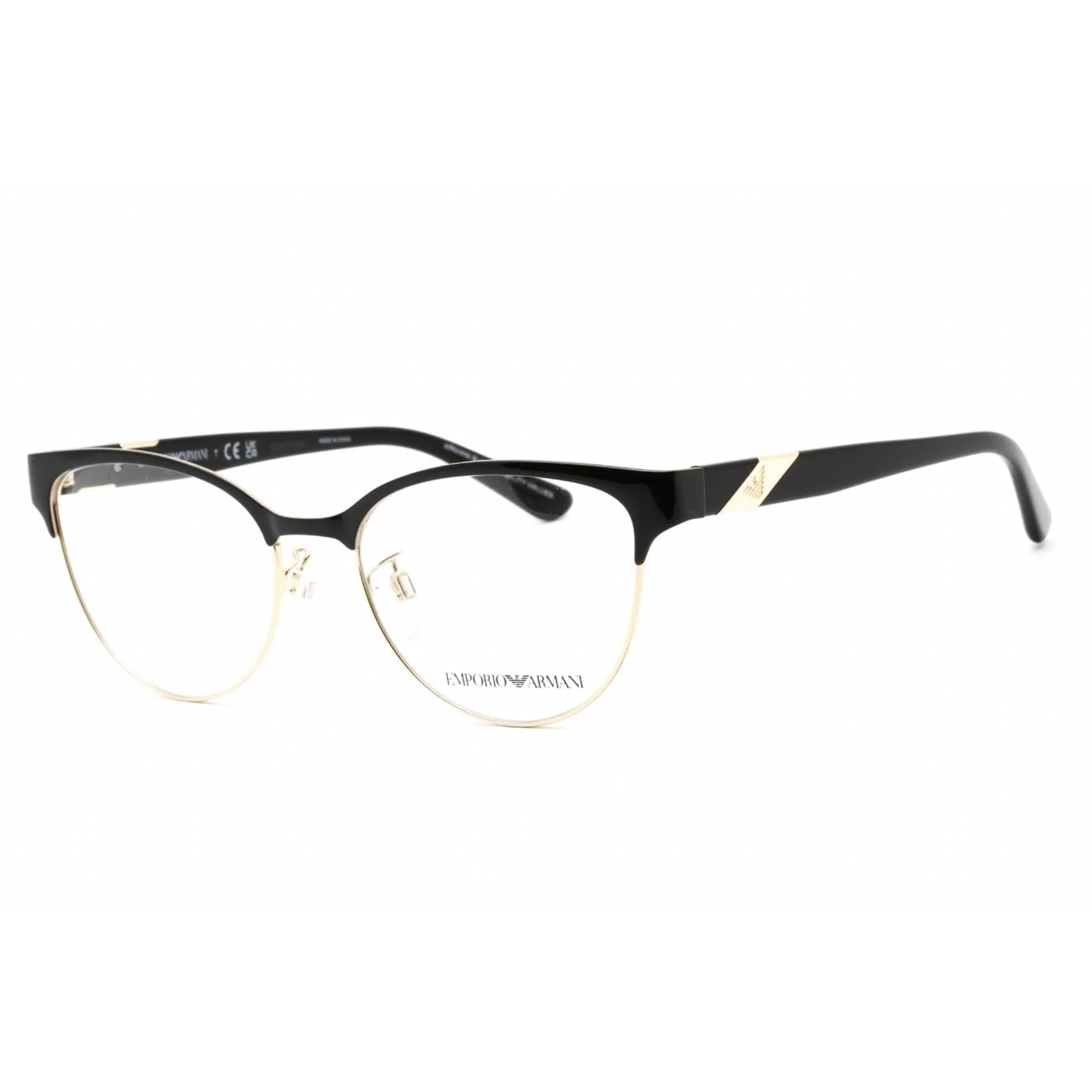 Emporio Armani Women's Eyeglasses - Clear Lens Shiny Black/Pale Gold | 0EA1130 3014